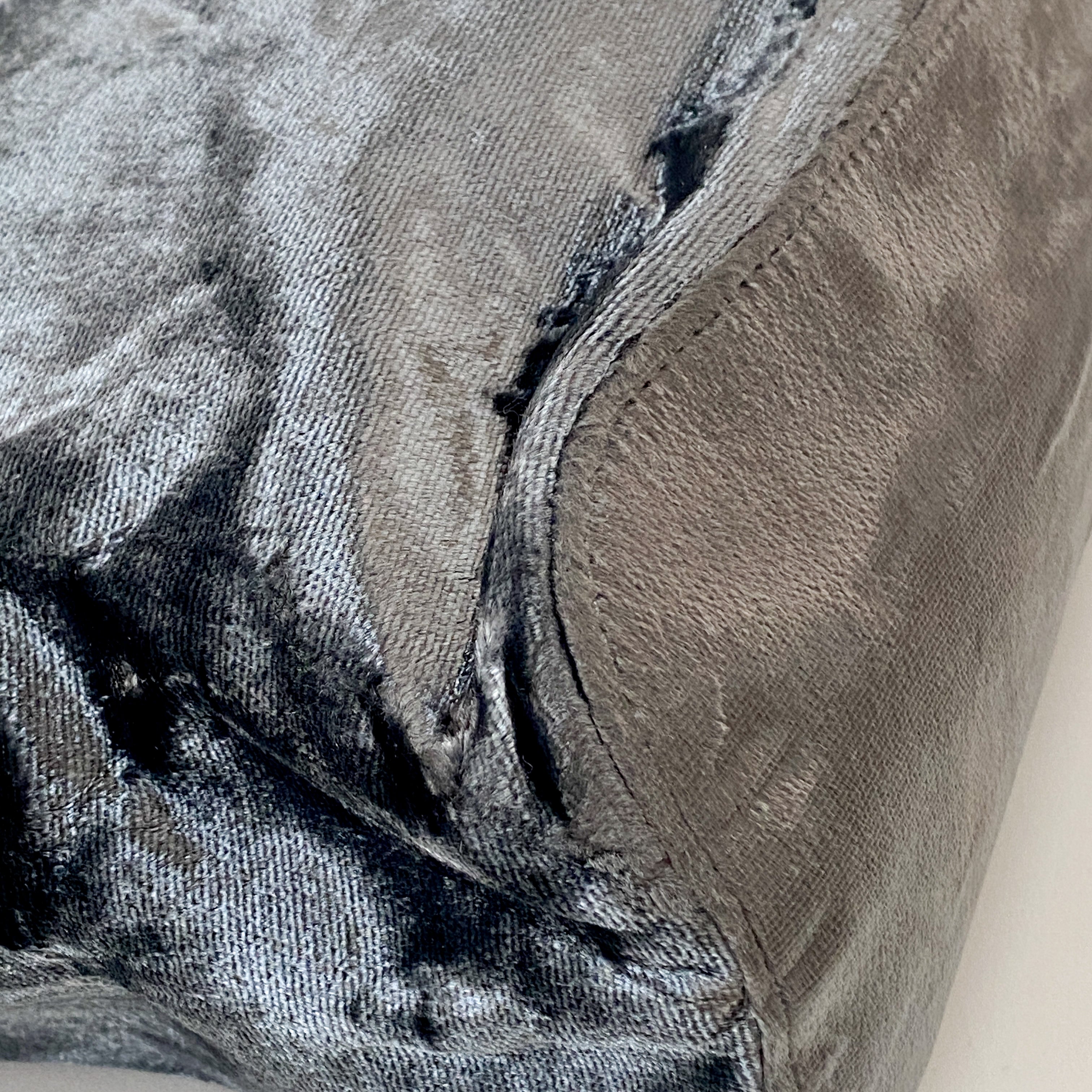 Silver Velvet Shoulder Bag