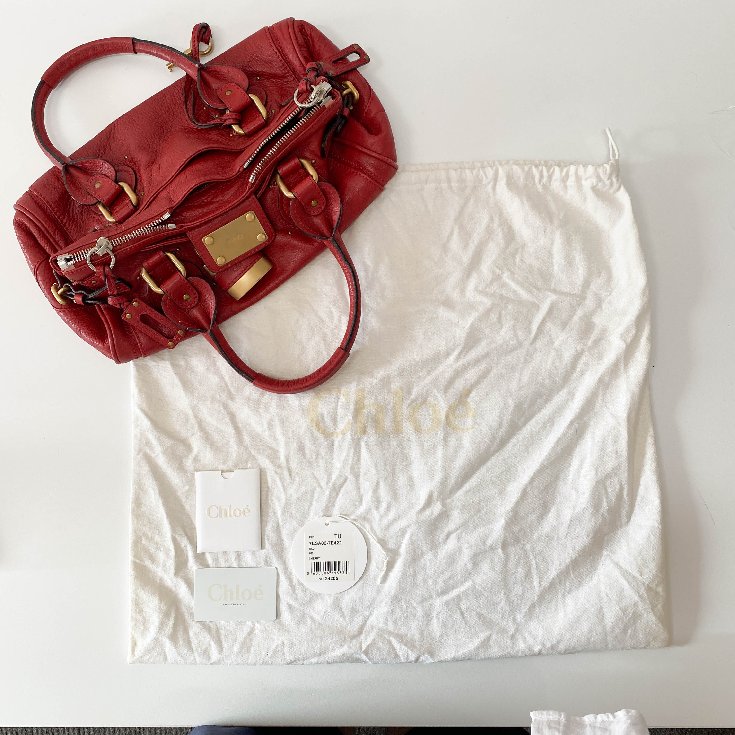 Paddington Red Leather Shoulder Bag