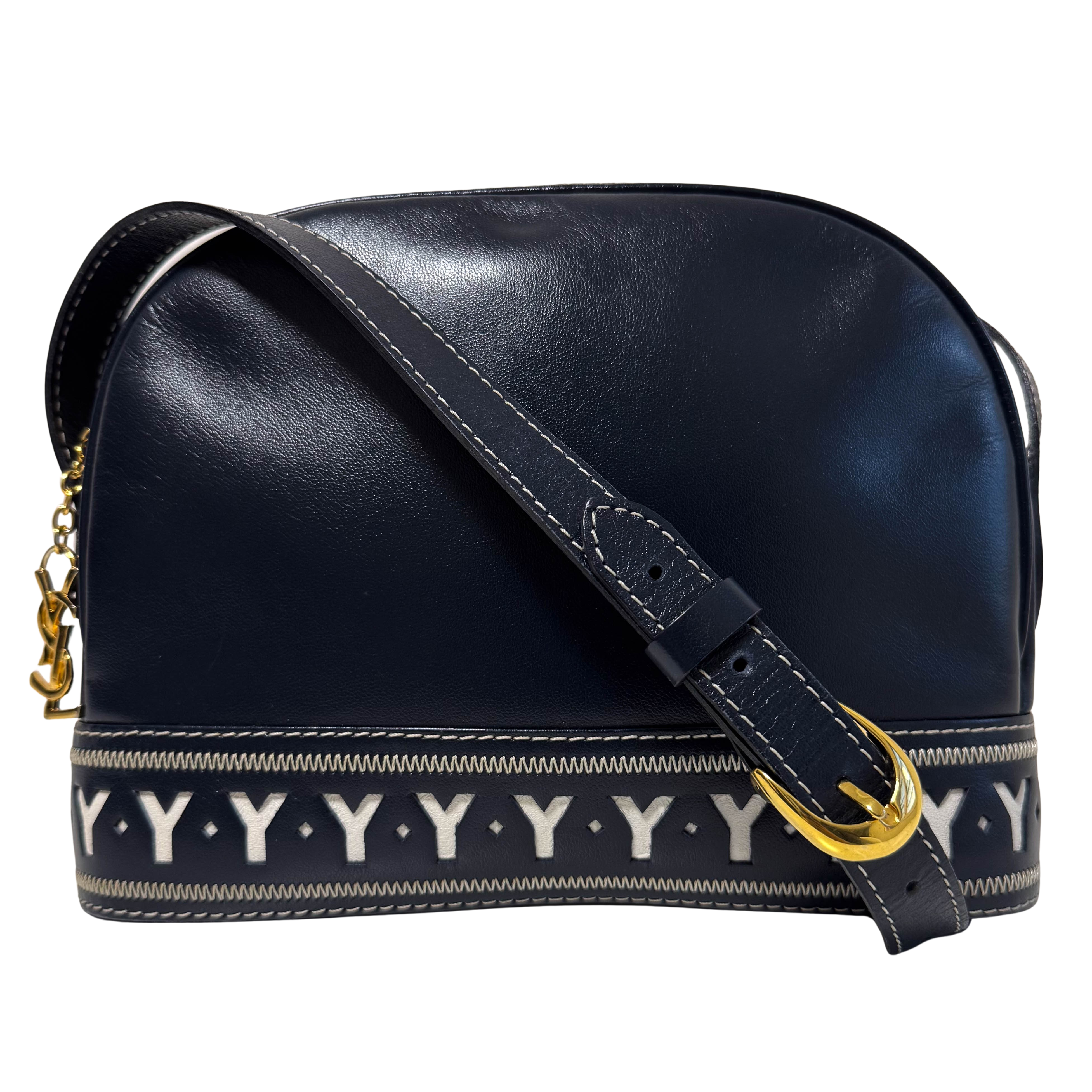 Vintage Dome Dark Navy Shoulder Bag