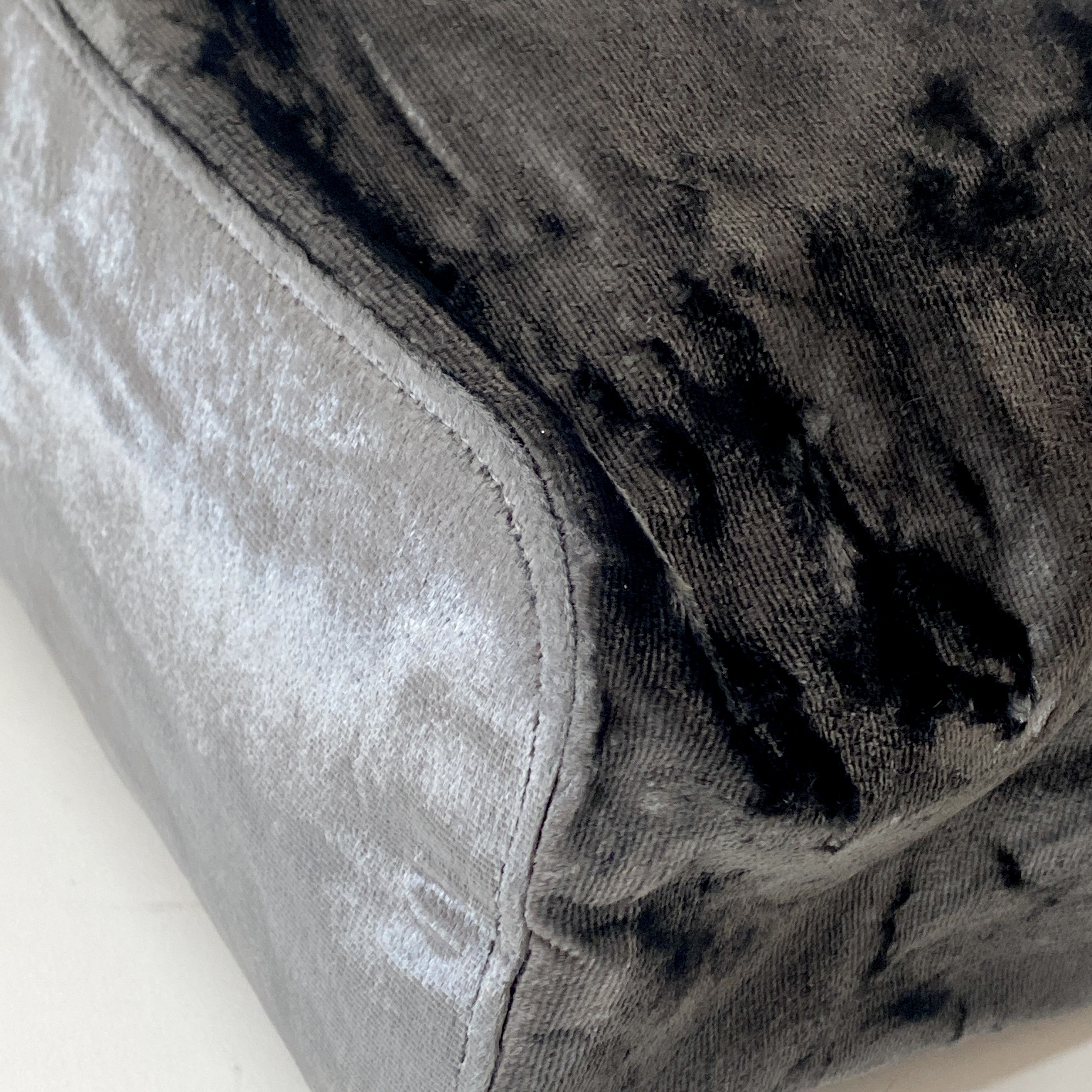 Silver Velvet Shoulder Bag