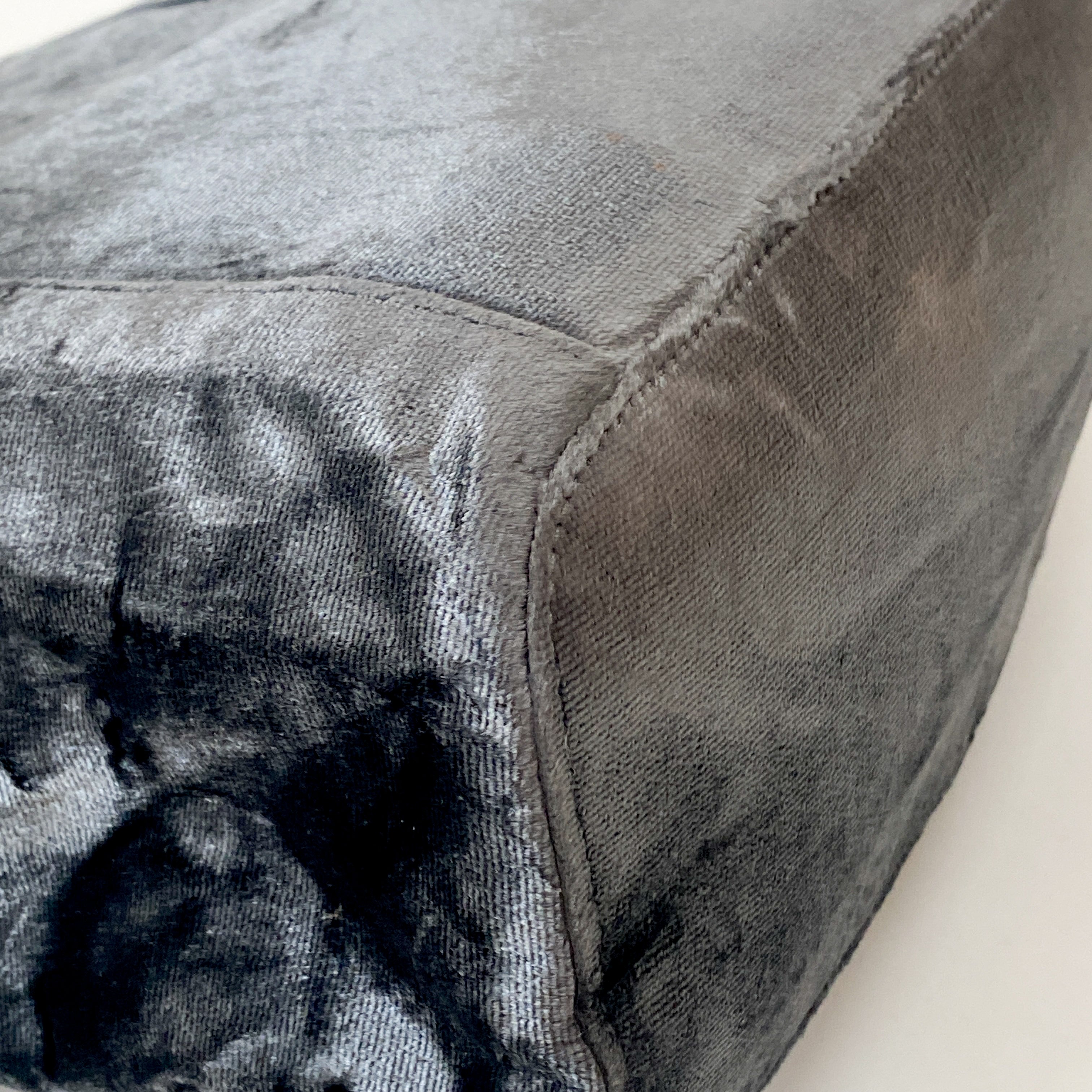 Silver Velvet Shoulder Bag