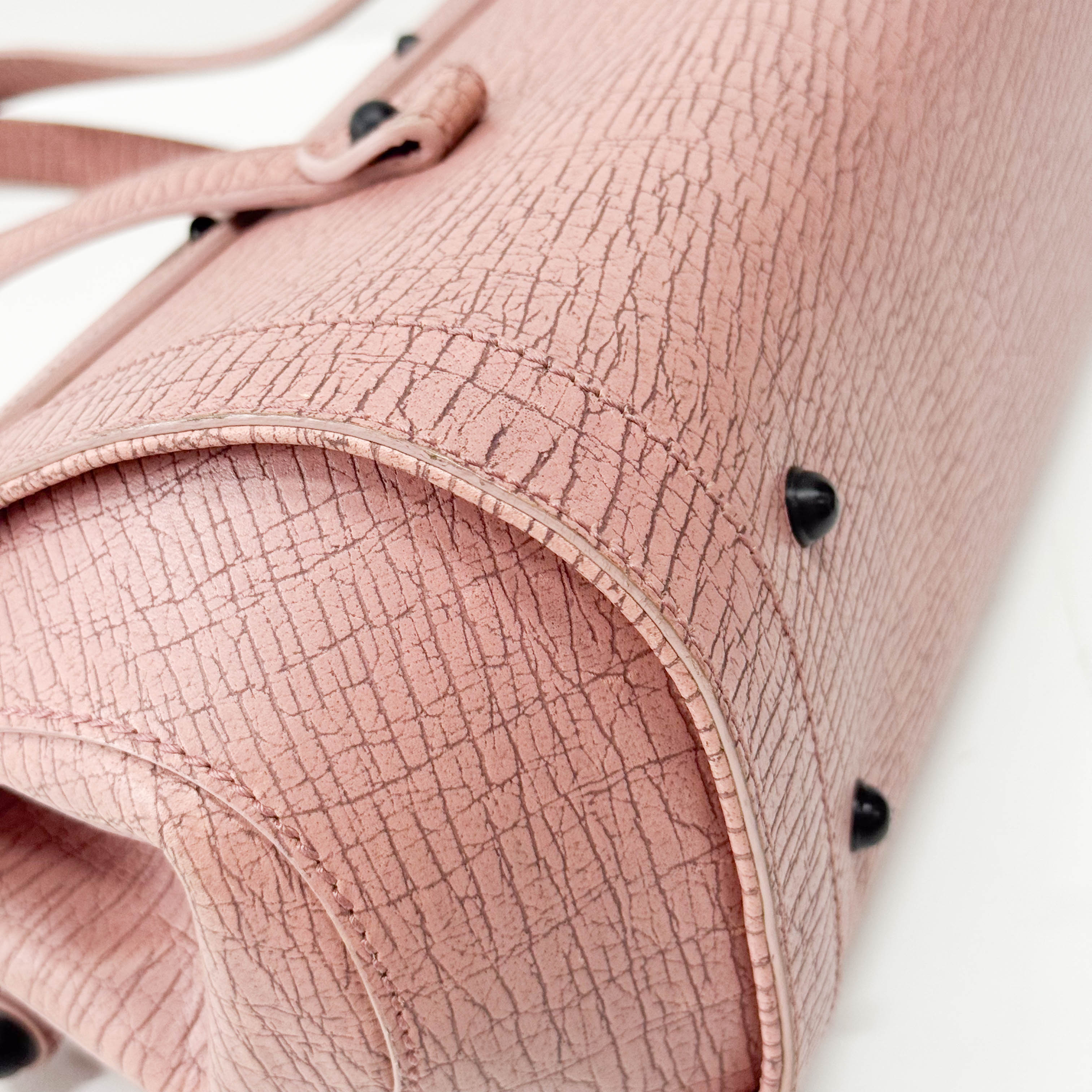 Bamboo Pink Leather Shoulder Bag