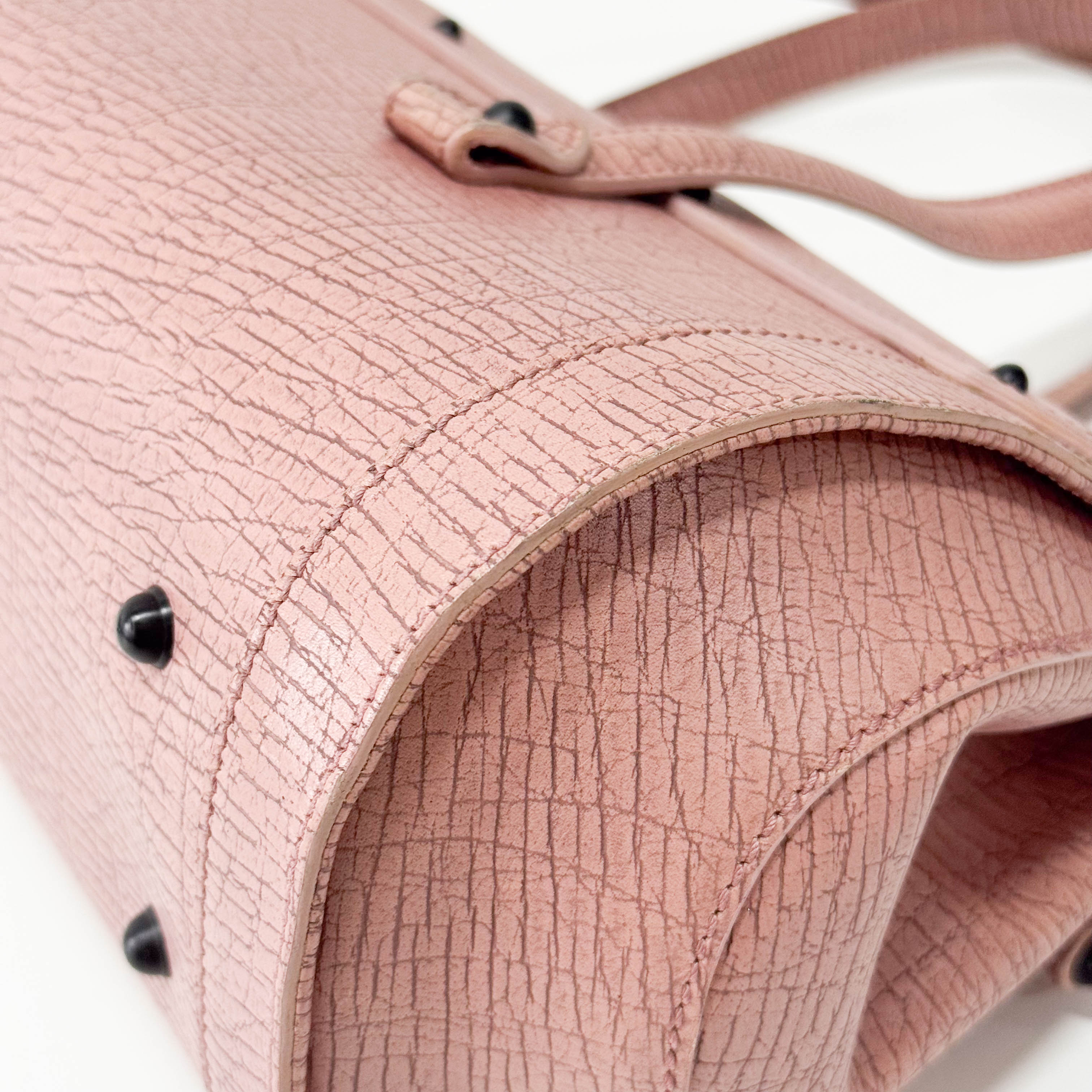 Bamboo Pink Leather Shoulder Bag