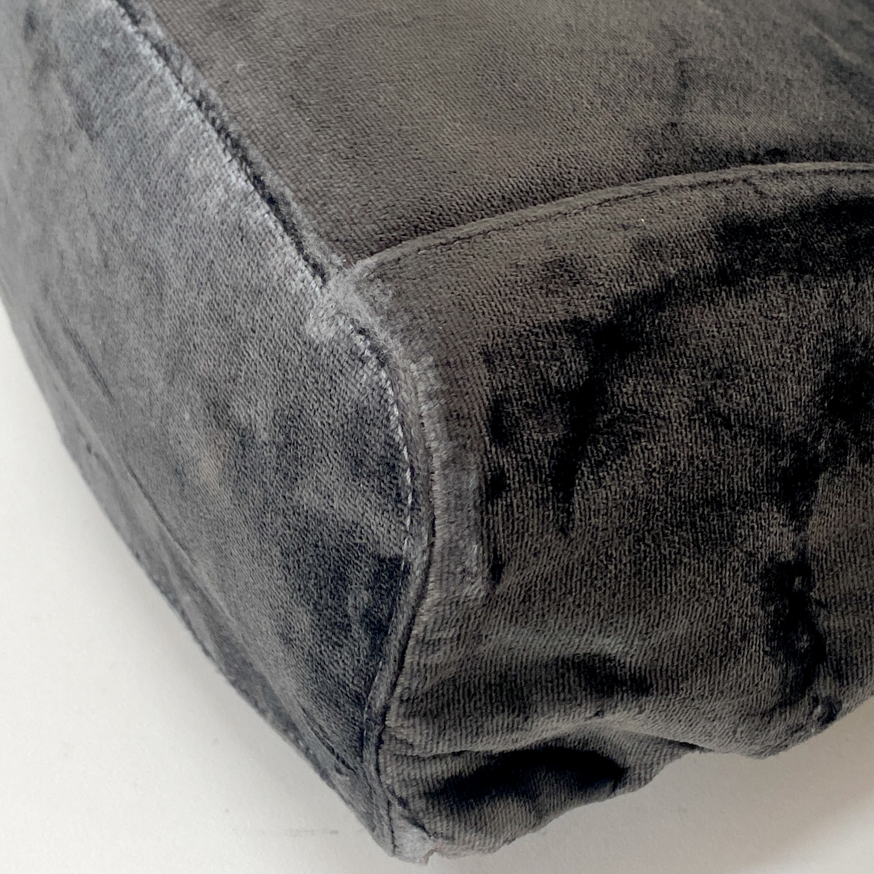 Silver Velvet Shoulder Bag