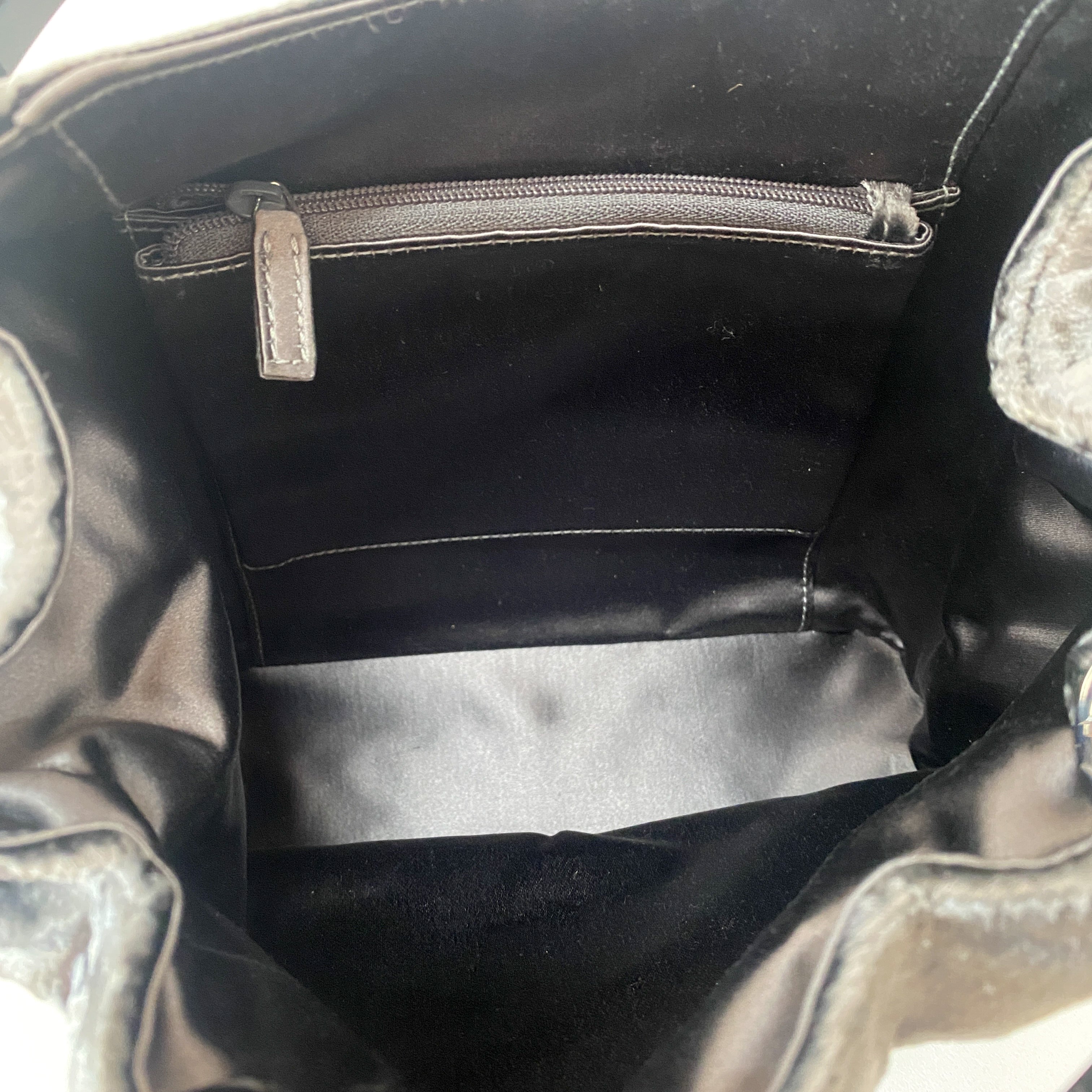 Silver Velvet Shoulder Bag