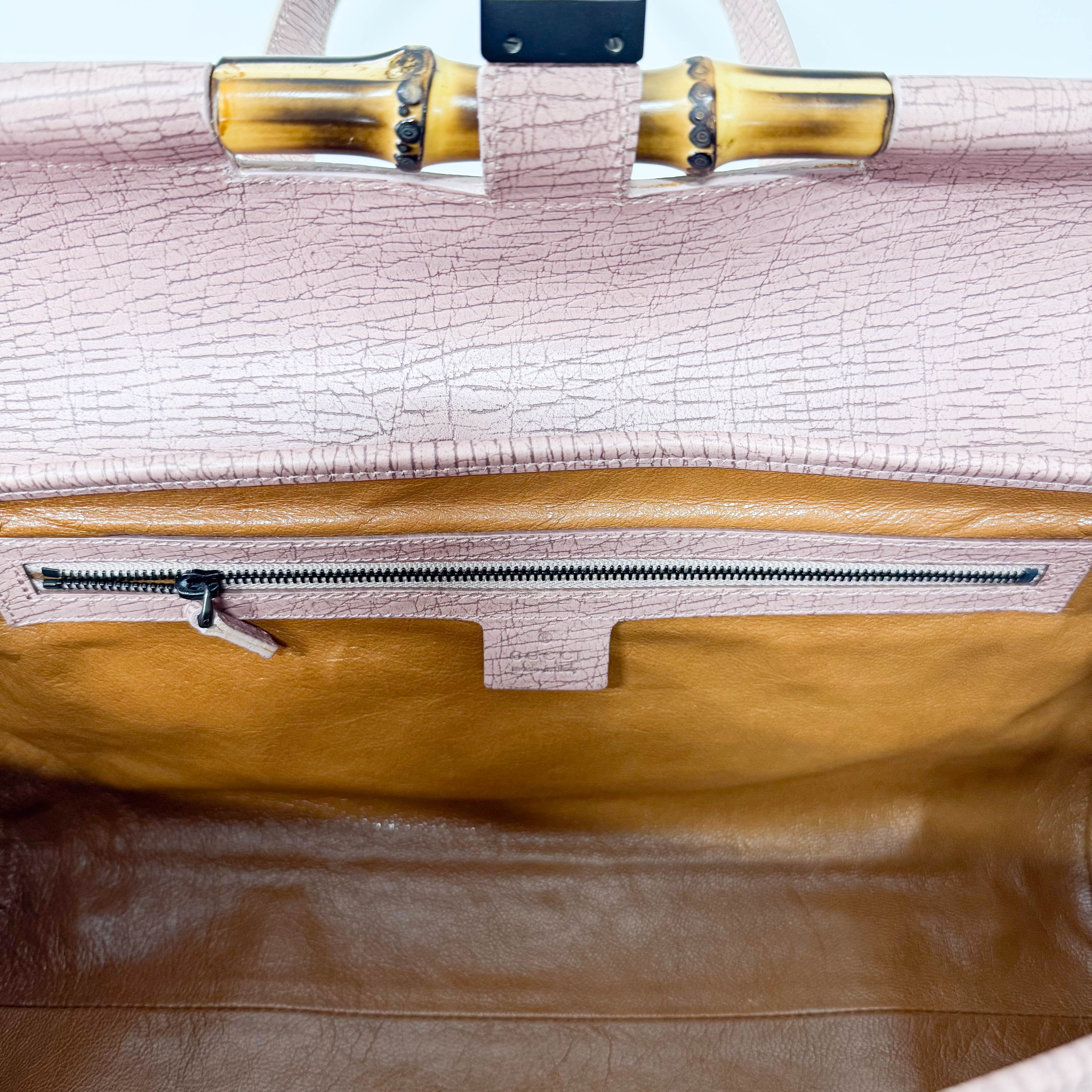 Bamboo Pink Leather Shoulder Bag