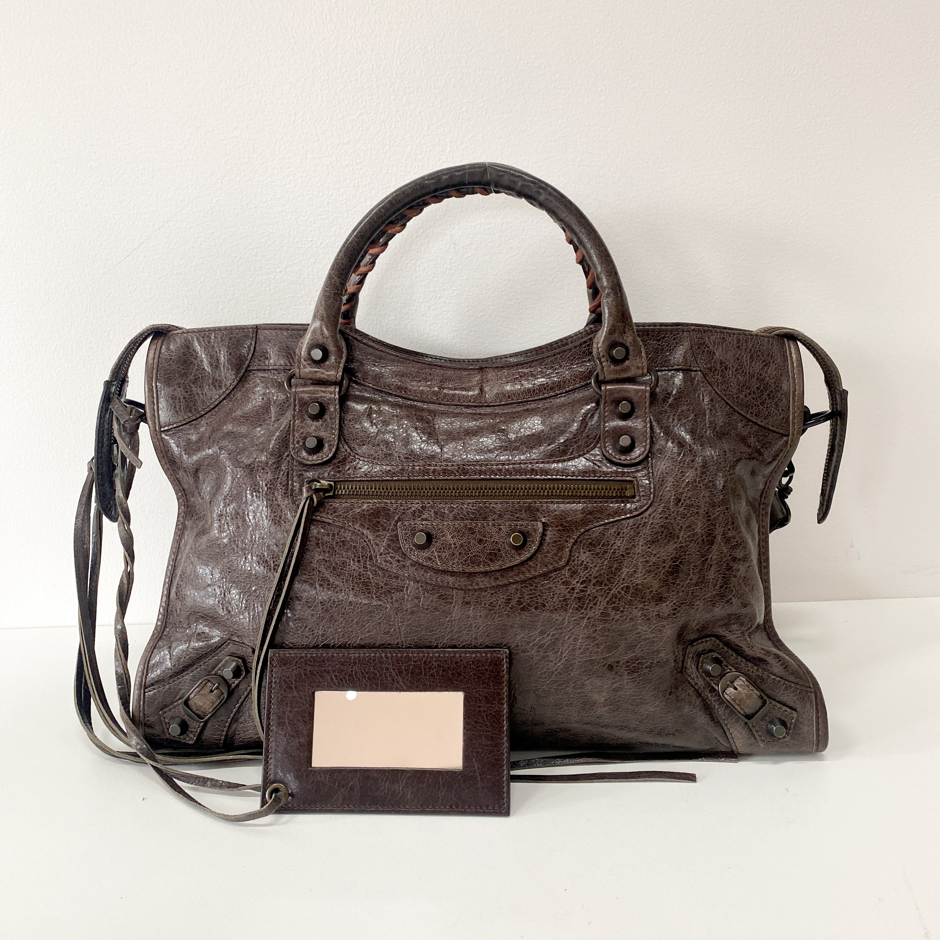 The City Brown Leather Two Way Bag