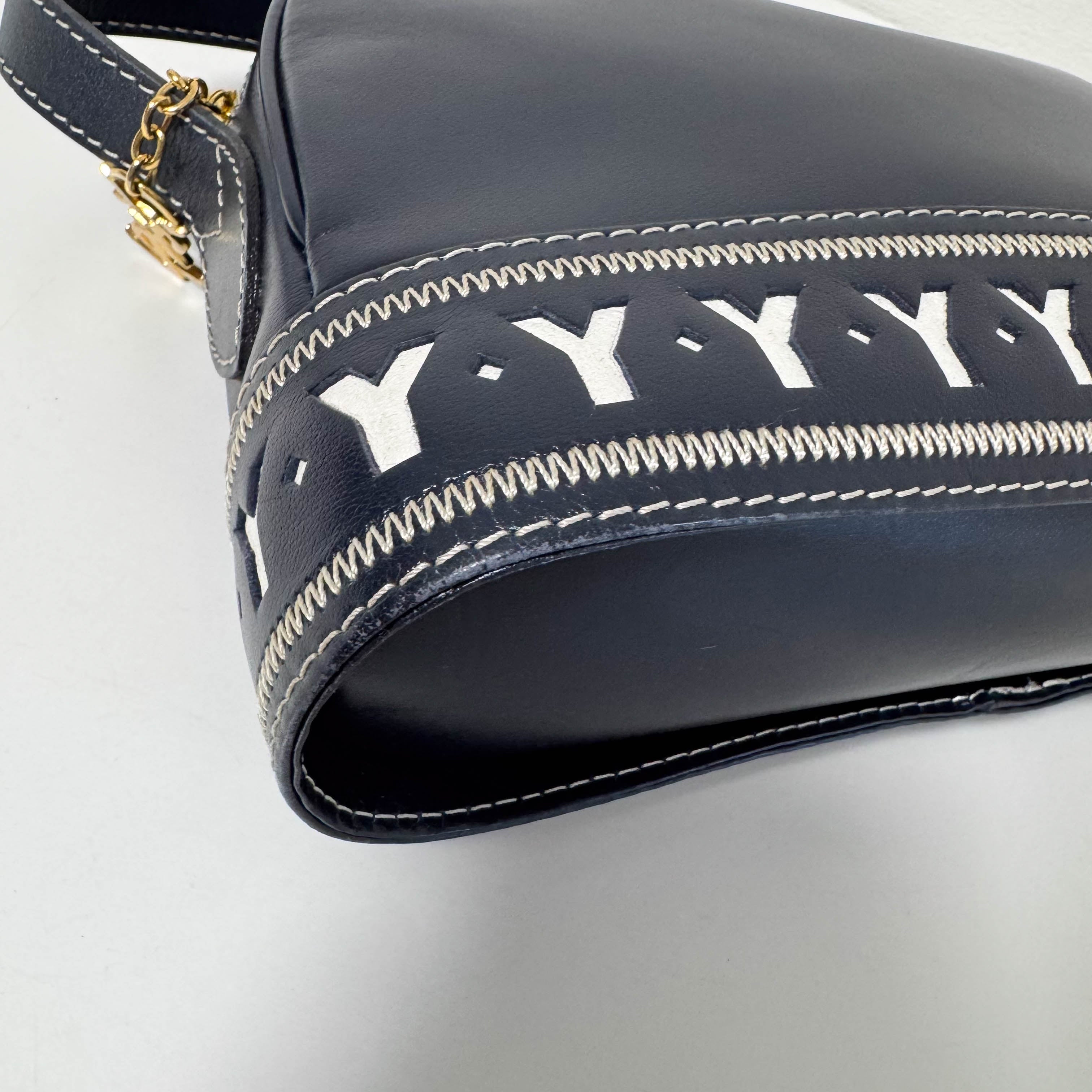 Vintage Dome Dark Navy Shoulder Bag