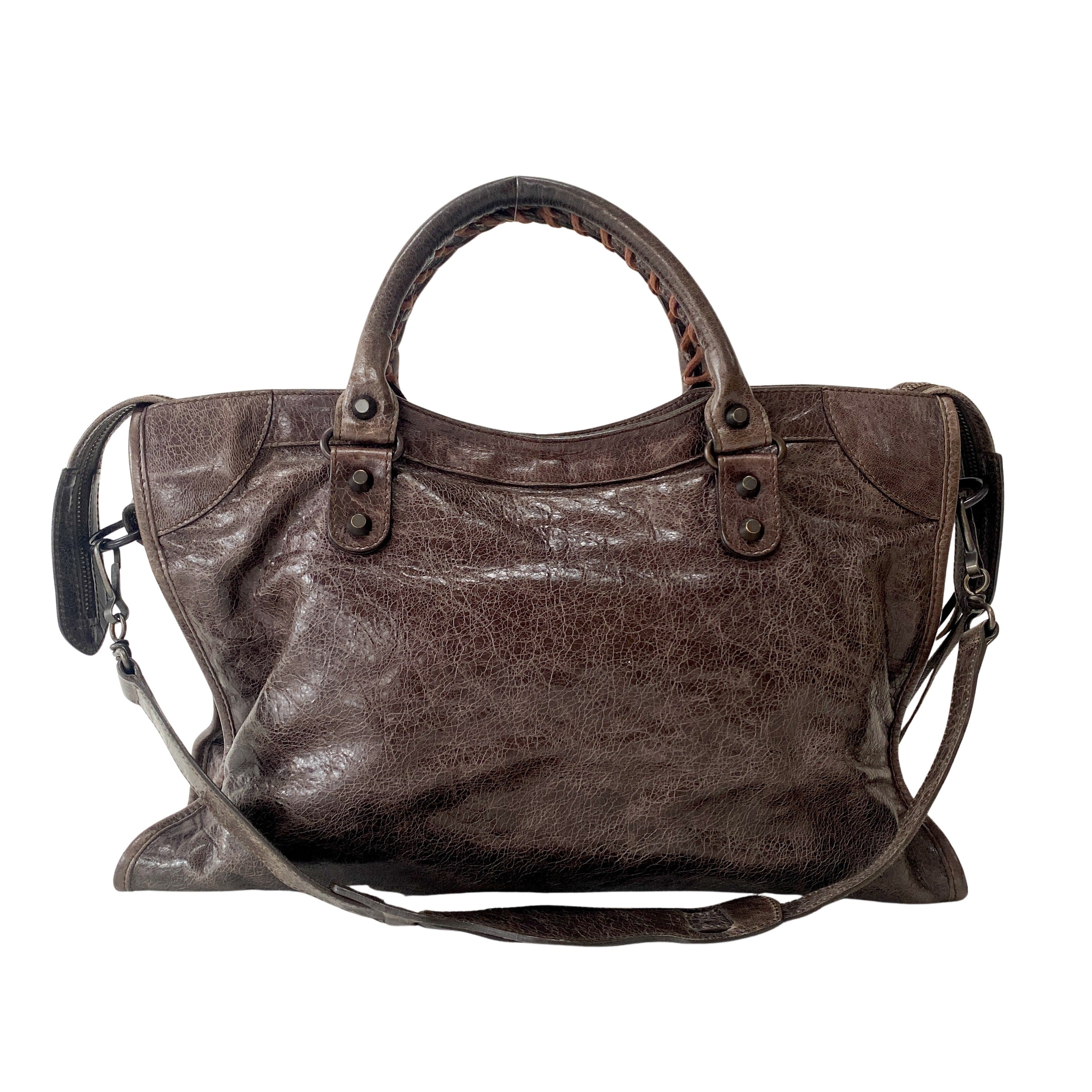 The City Brown Leather Two Way Bag