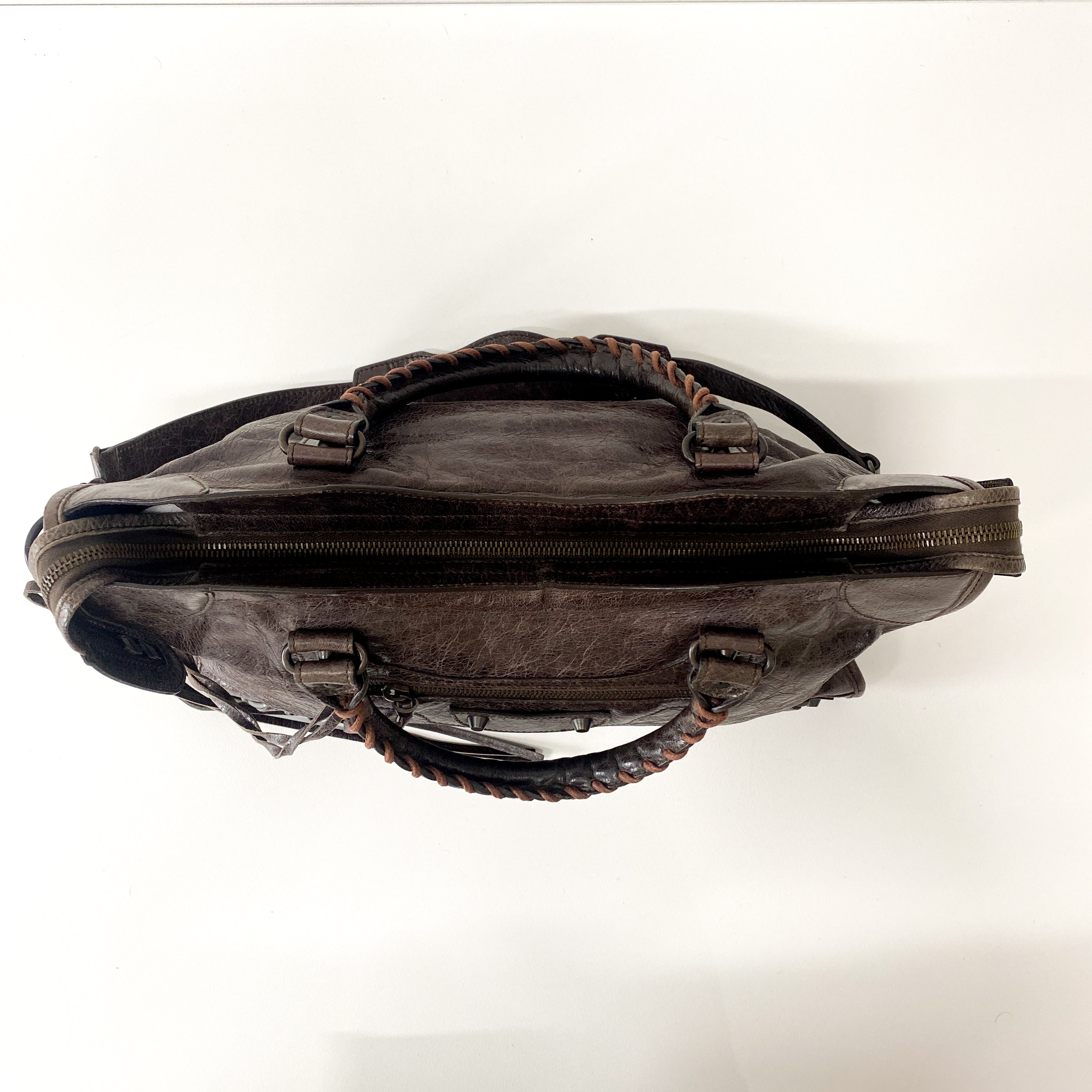 The City Brown Leather Two Way Bag