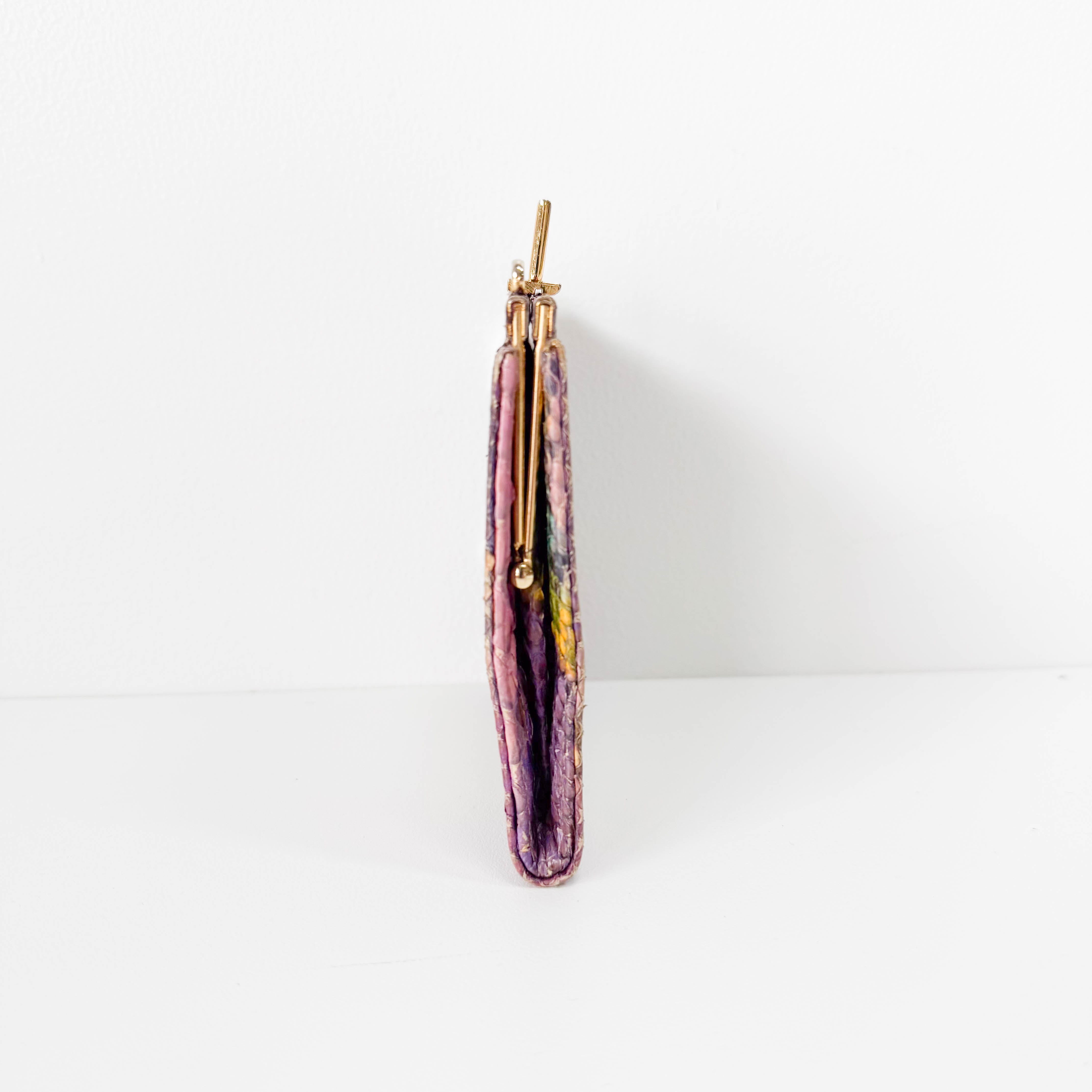 Multi-color Phyton Coin Case with Chain Strap