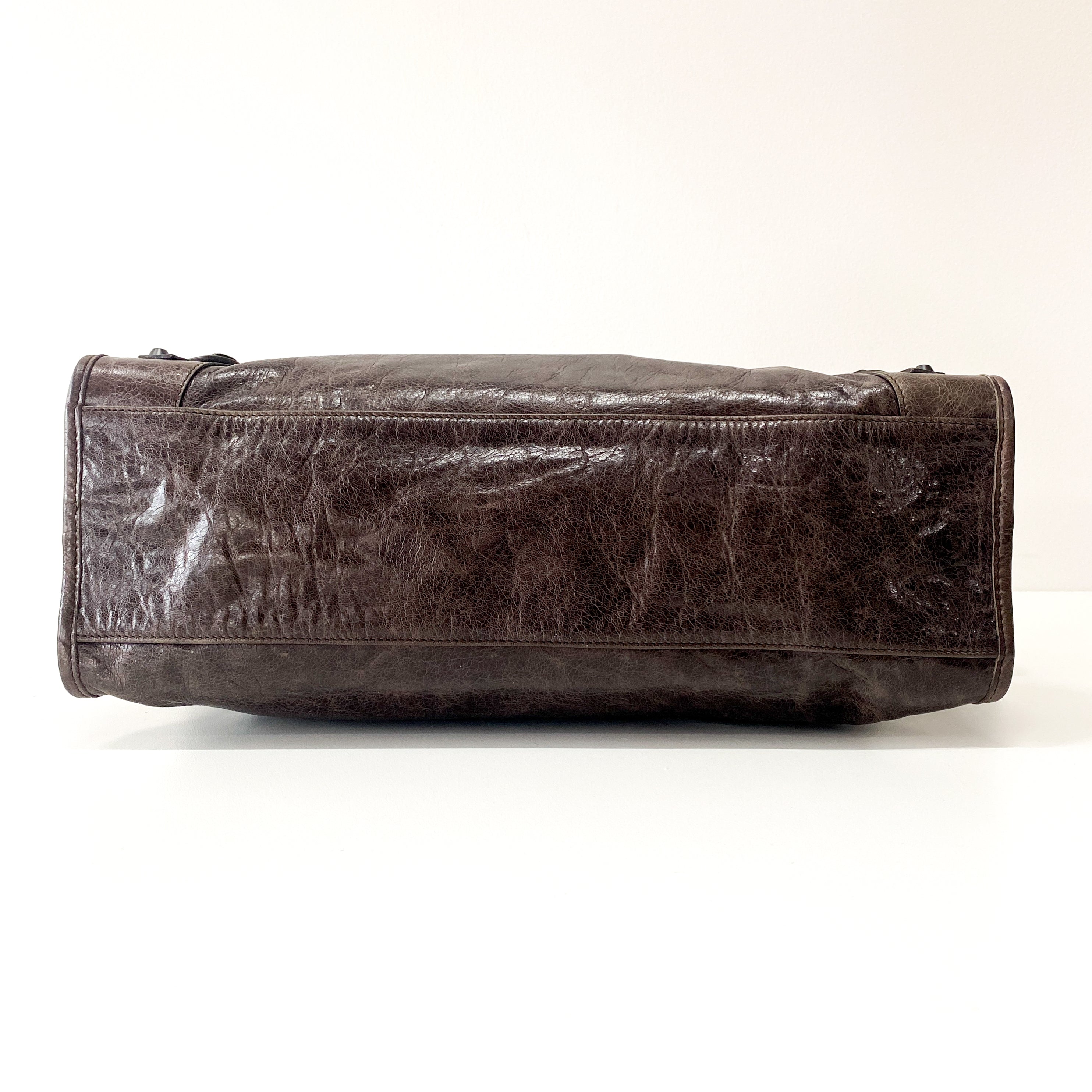 The City Brown Leather Two Way Bag