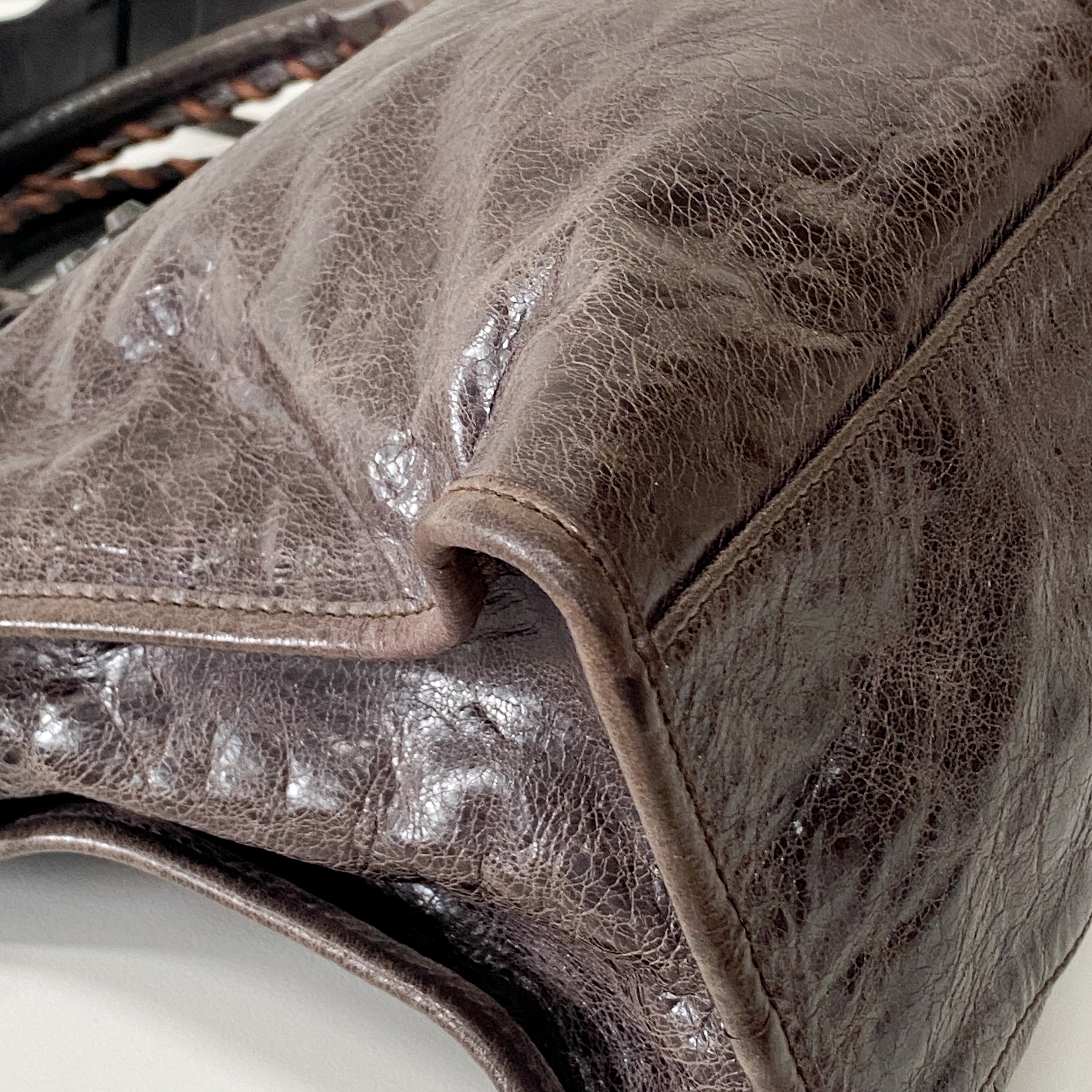 The City Brown Leather Two Way Bag