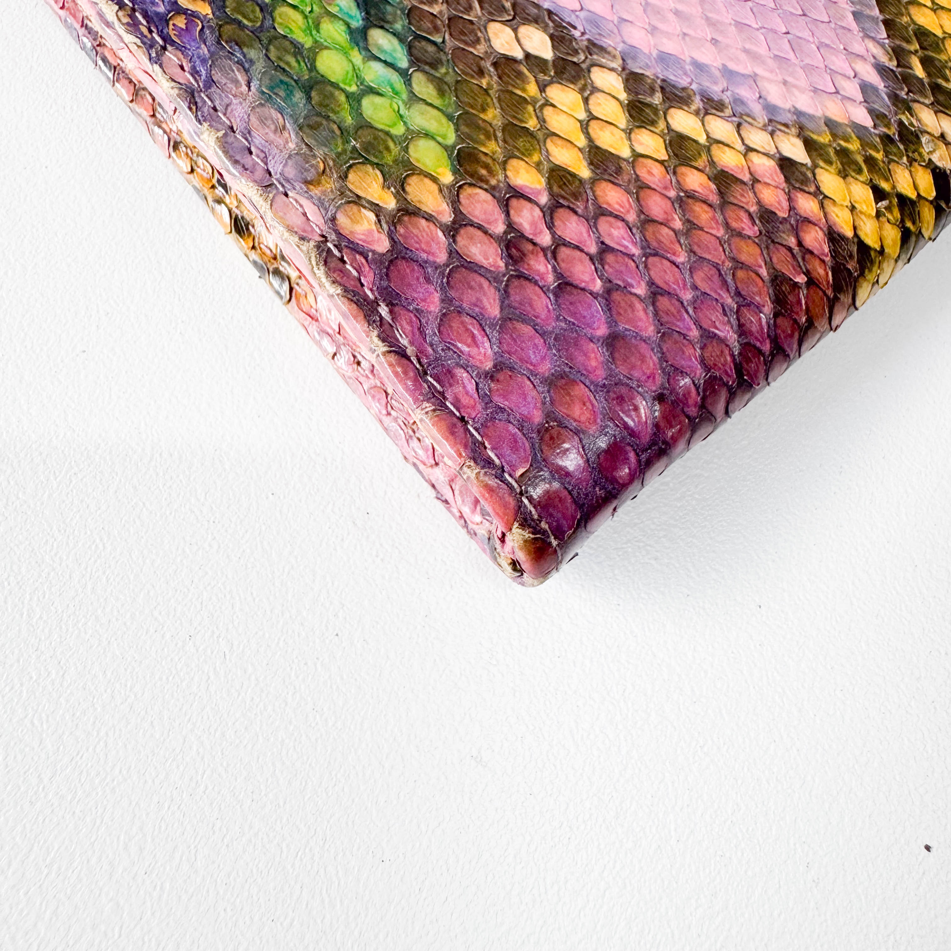 Multi-color Phyton Coin Case with Chain Strap