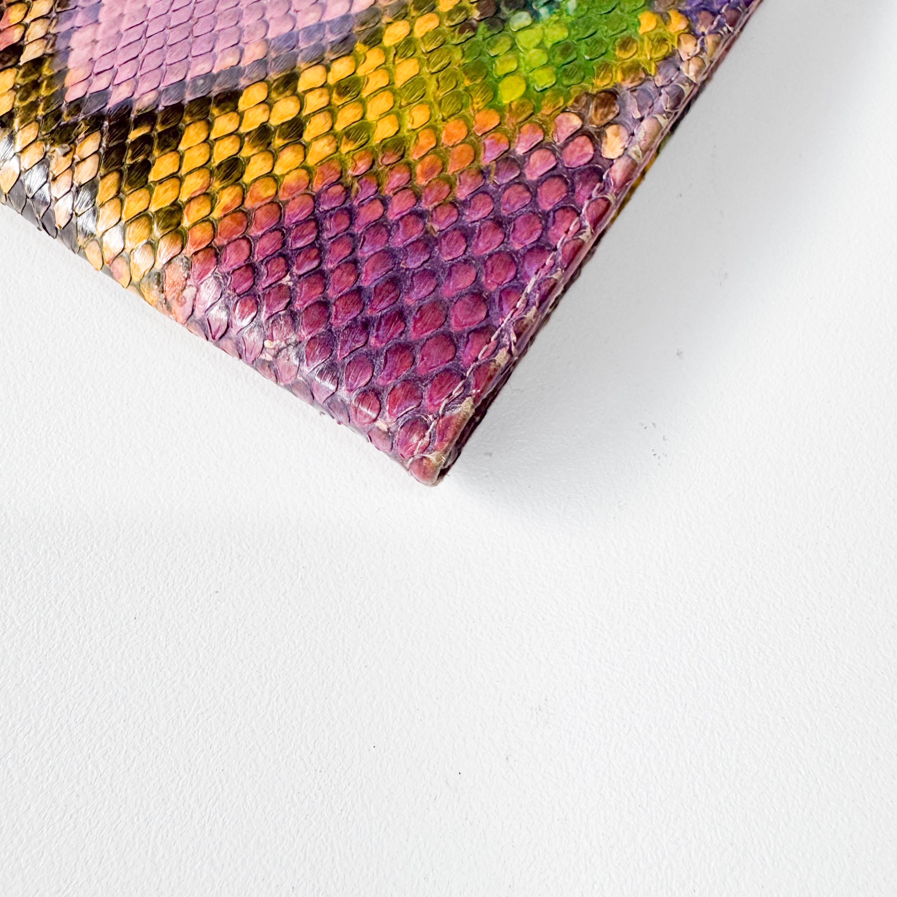 Multi-color Phyton Coin Case with Chain Strap