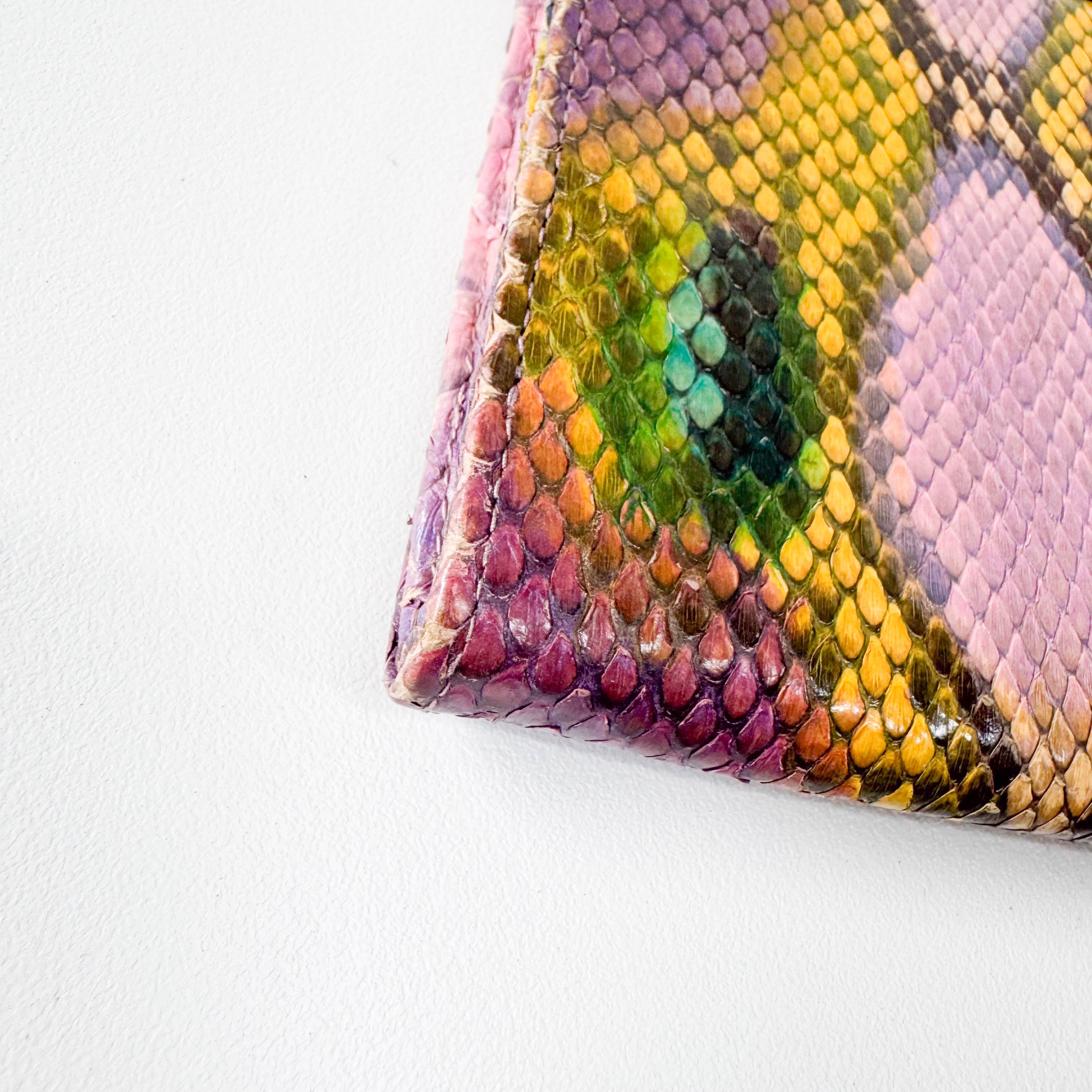 Multi-color Phyton Coin Case with Chain Strap