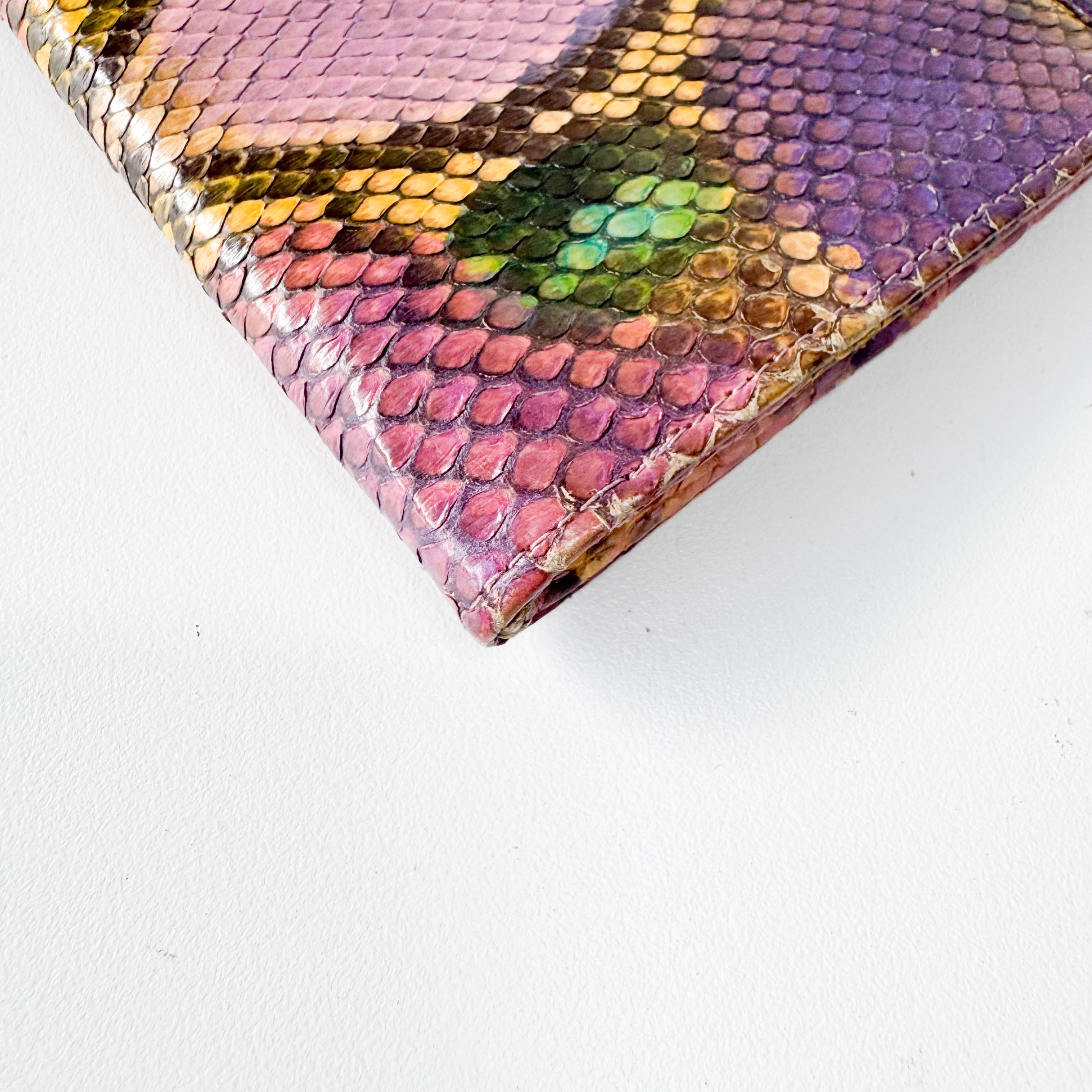 Multi-color Phyton Coin Case with Chain Strap