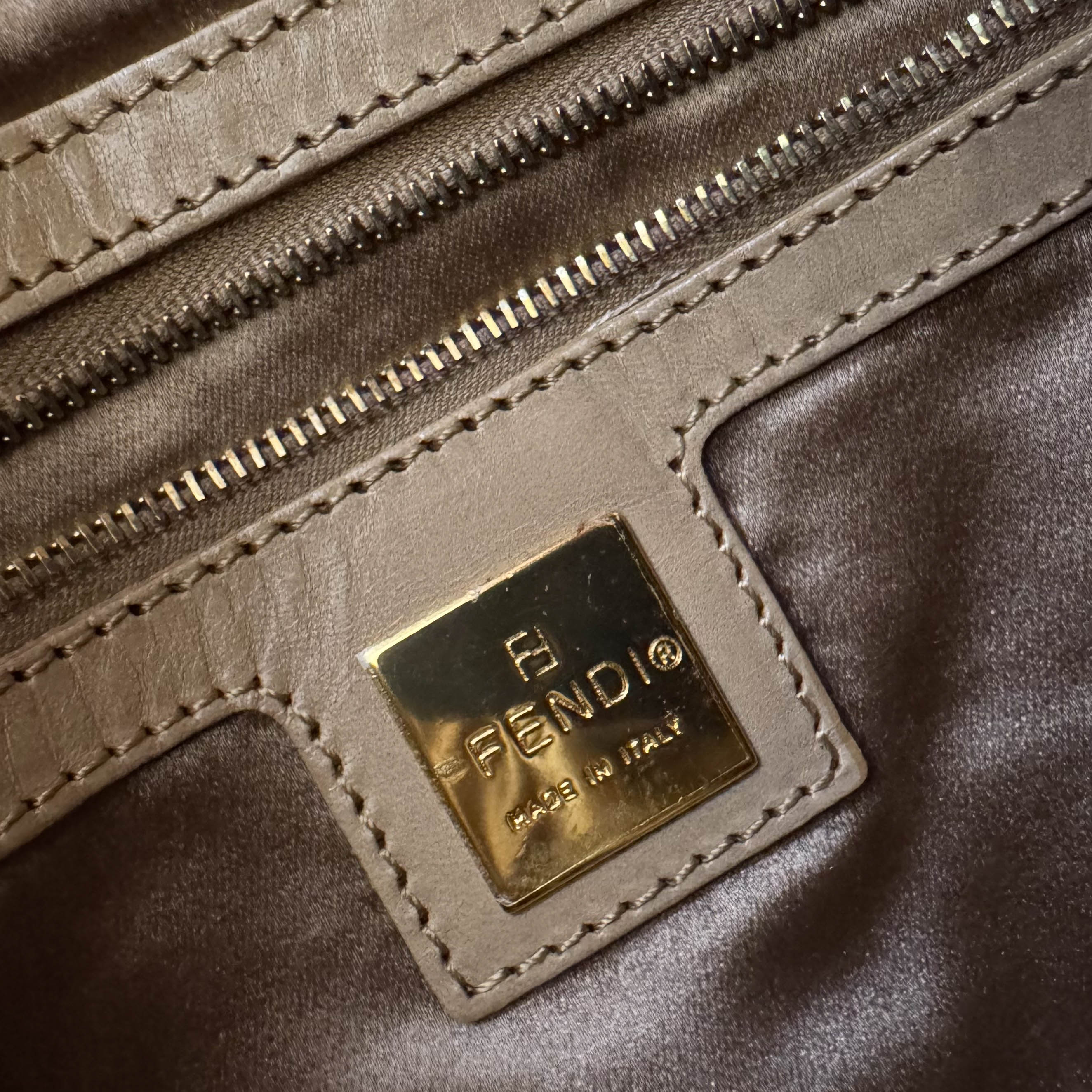 Baguette Wool Gold Shoulder Bag