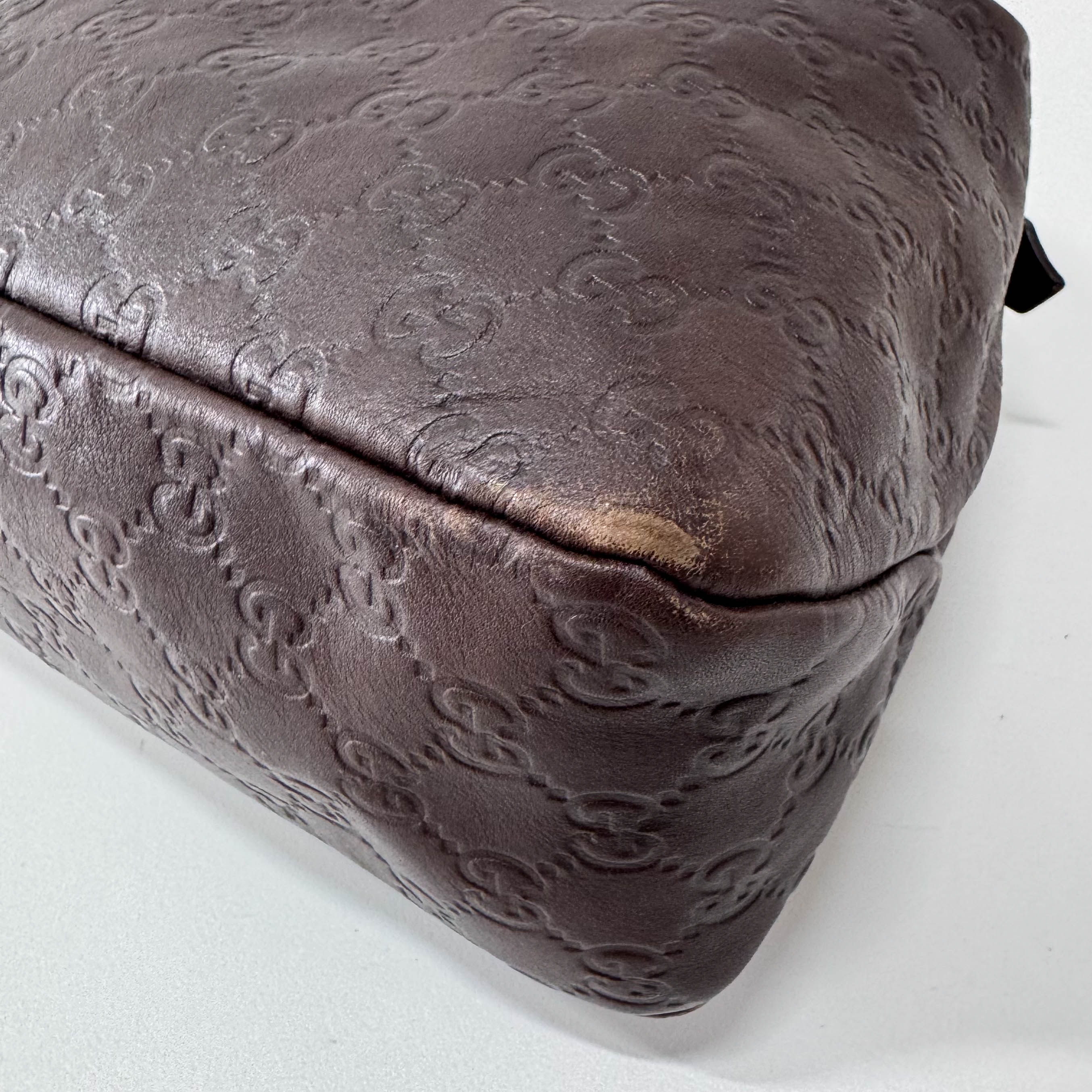 Horsebit Brown GG Leather Shoulder Bag
