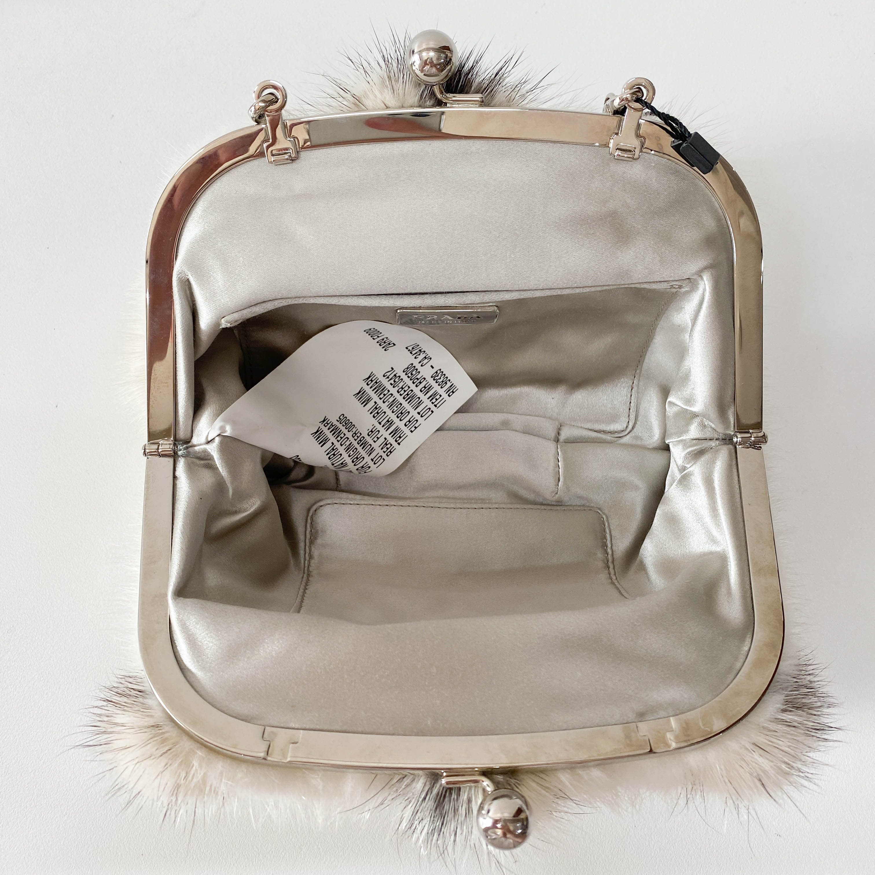 White Fur Chain Shoulder Bag