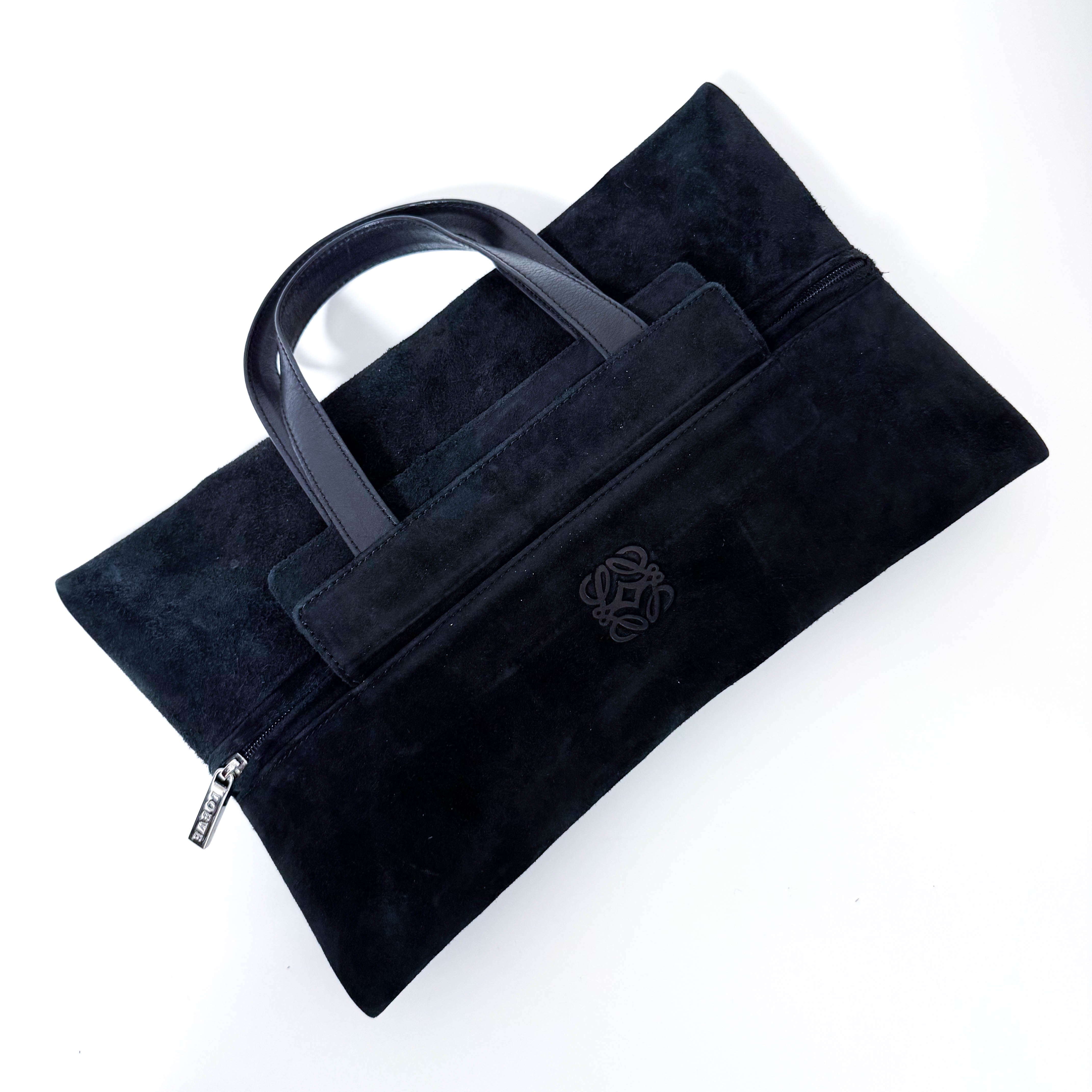 Archive Black Suede Hand Bag