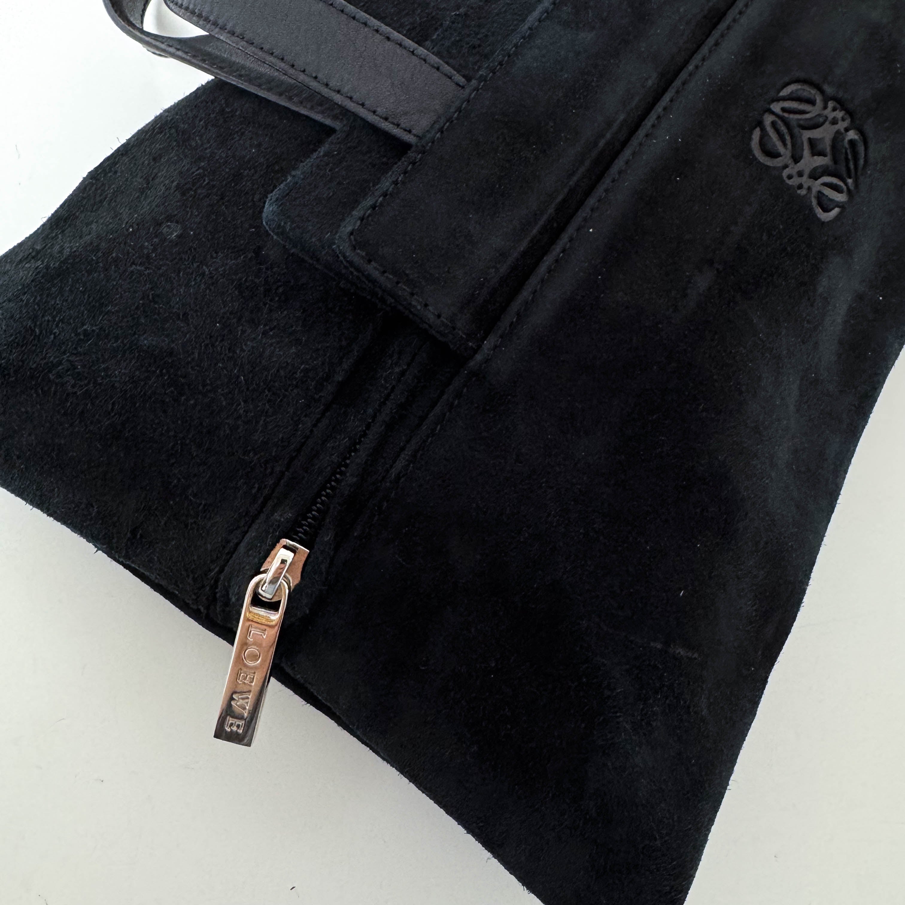 Archive Black Suede Hand Bag
