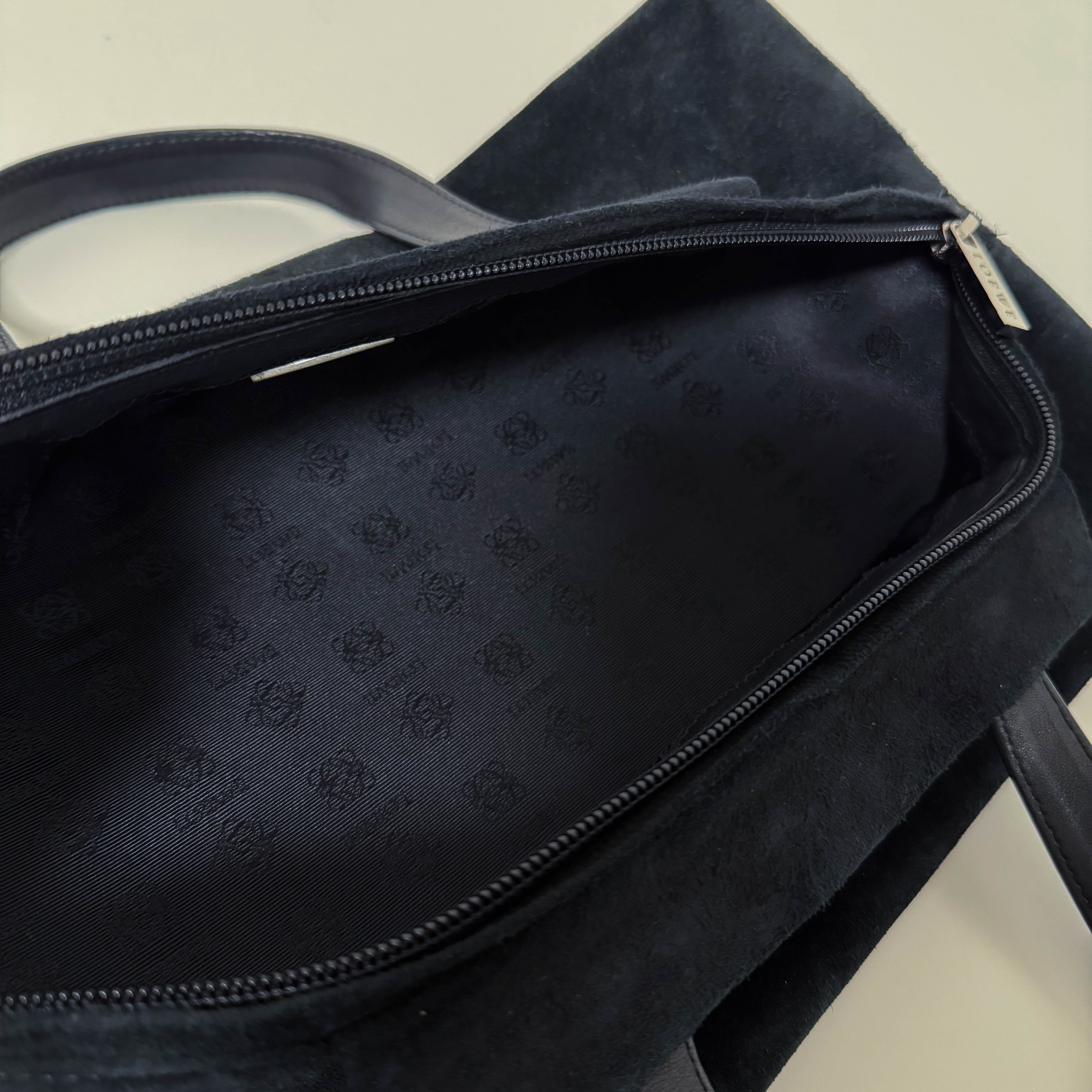Archive Black Suede Hand Bag