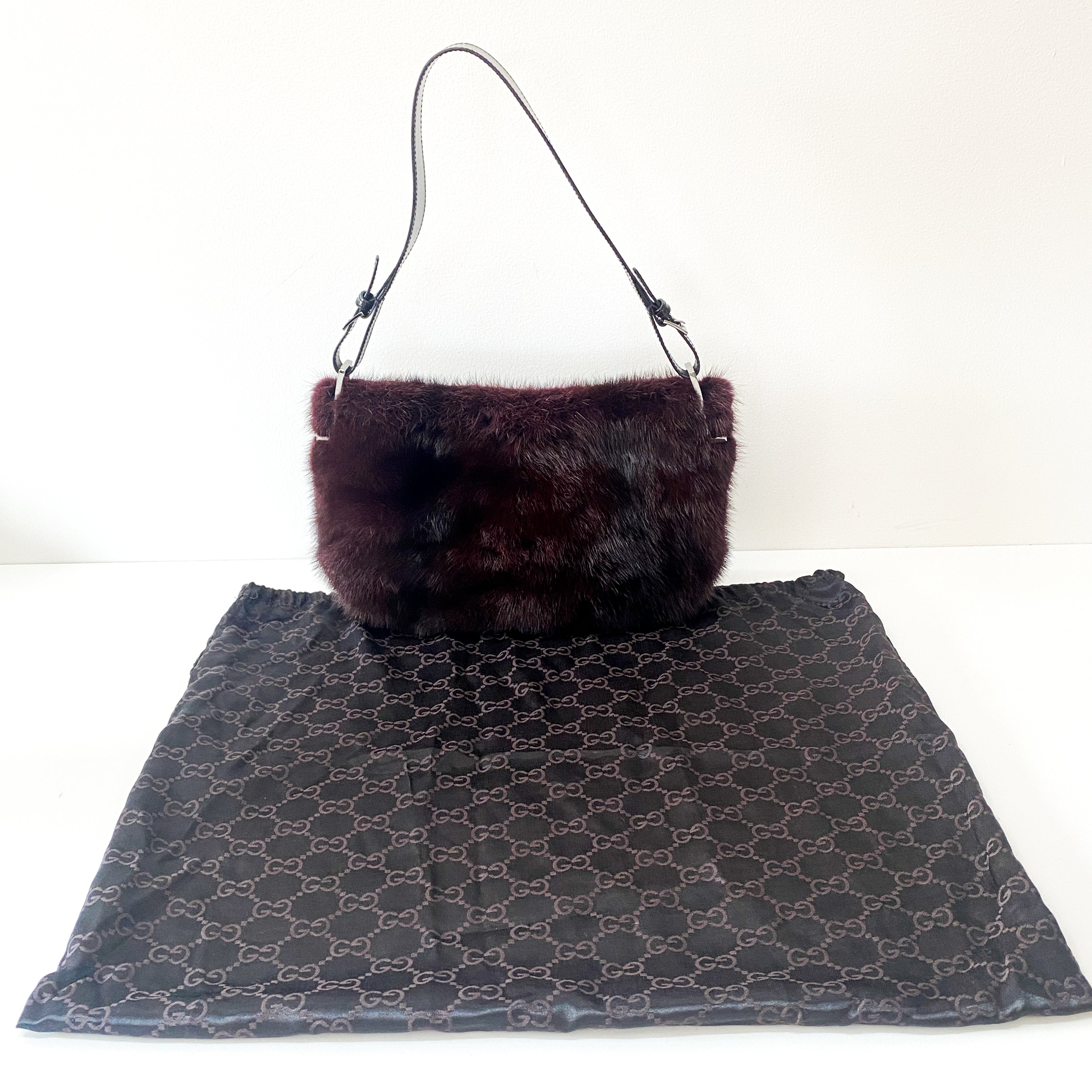 Red Mink Fur Shoulder Bag