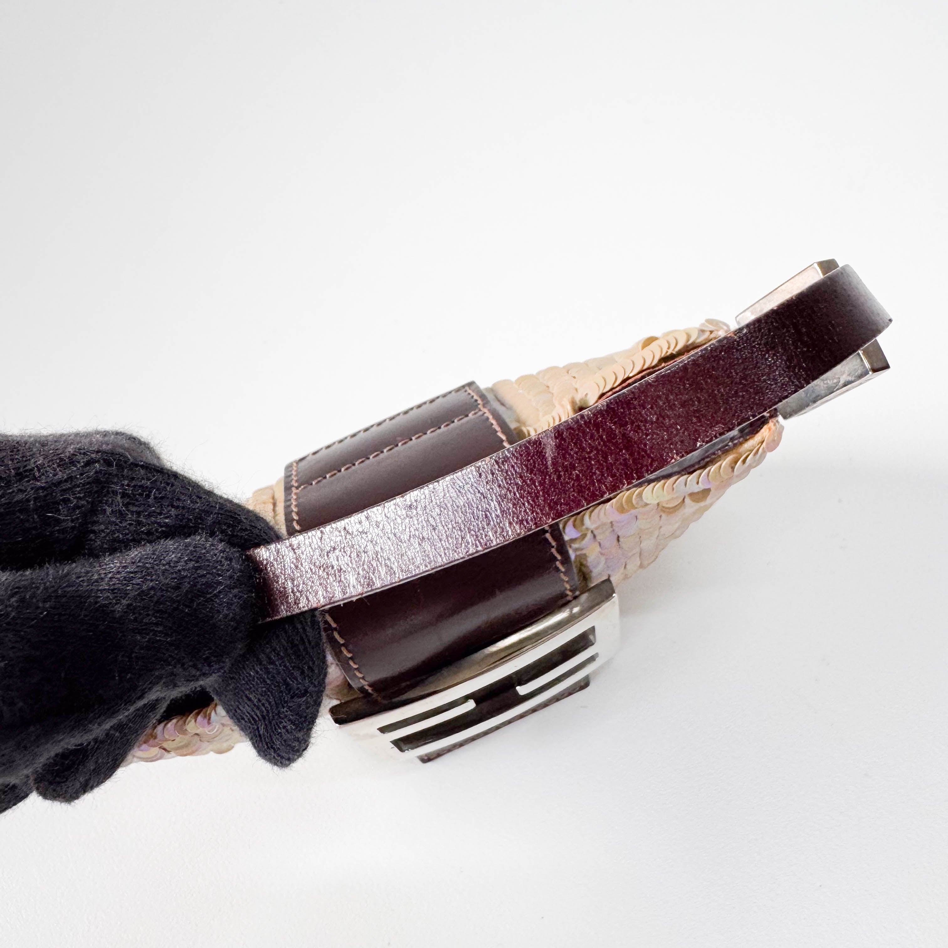 Sparkle Gold Sequin Mini Croissant Bag