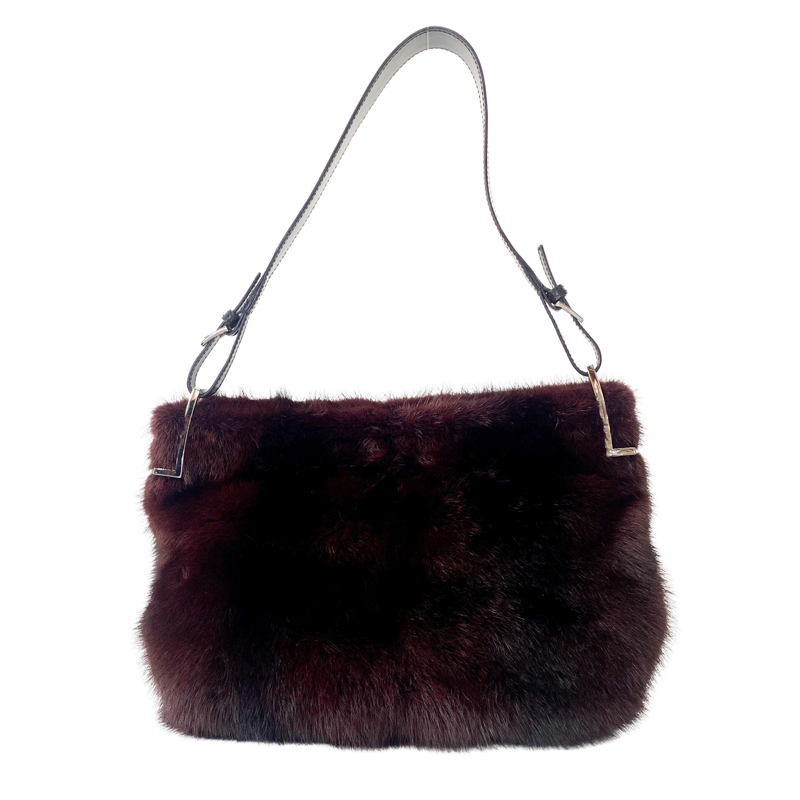 Red Mink Fur Shoulder Bag