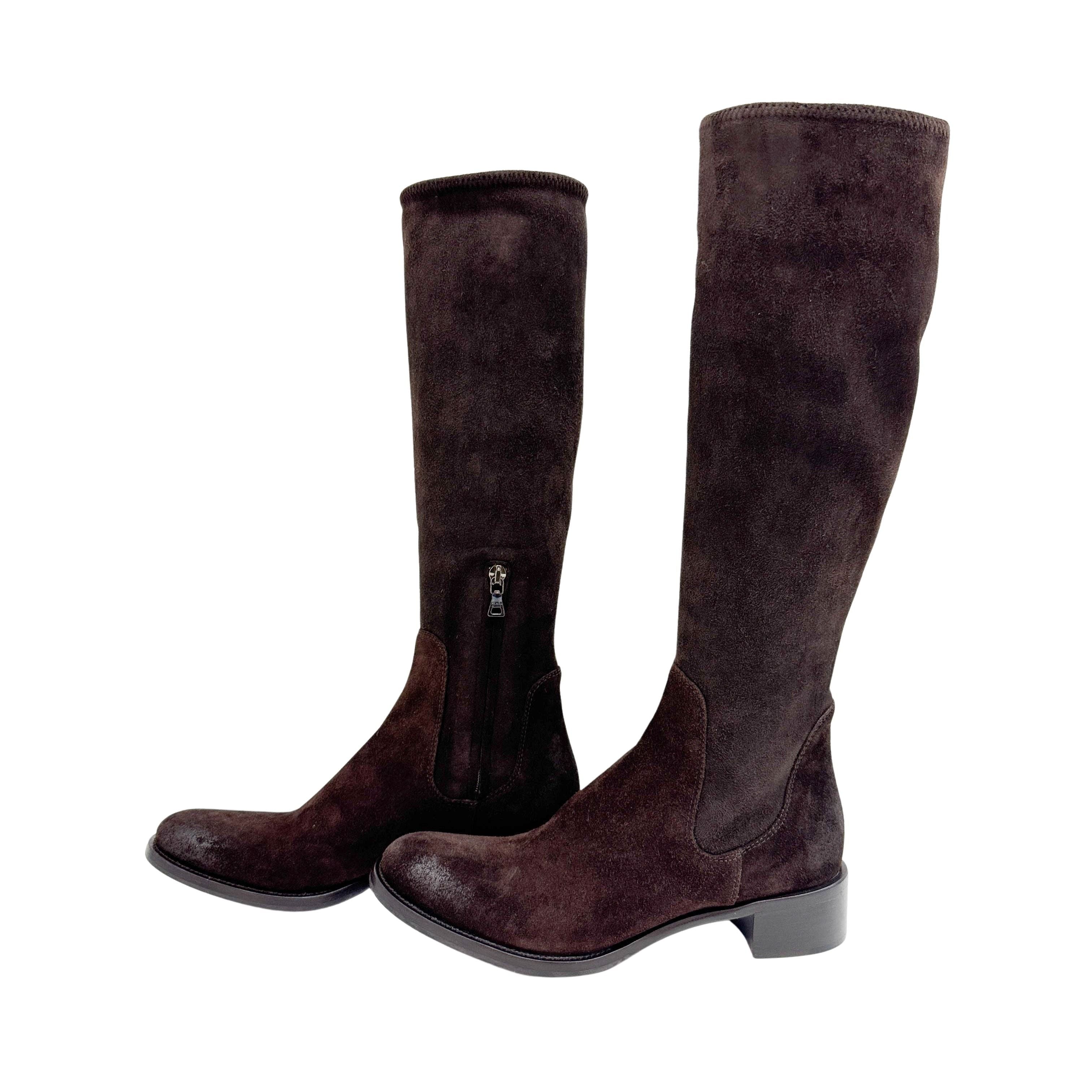 Size 36 1/2 EU Brown Suede Boots