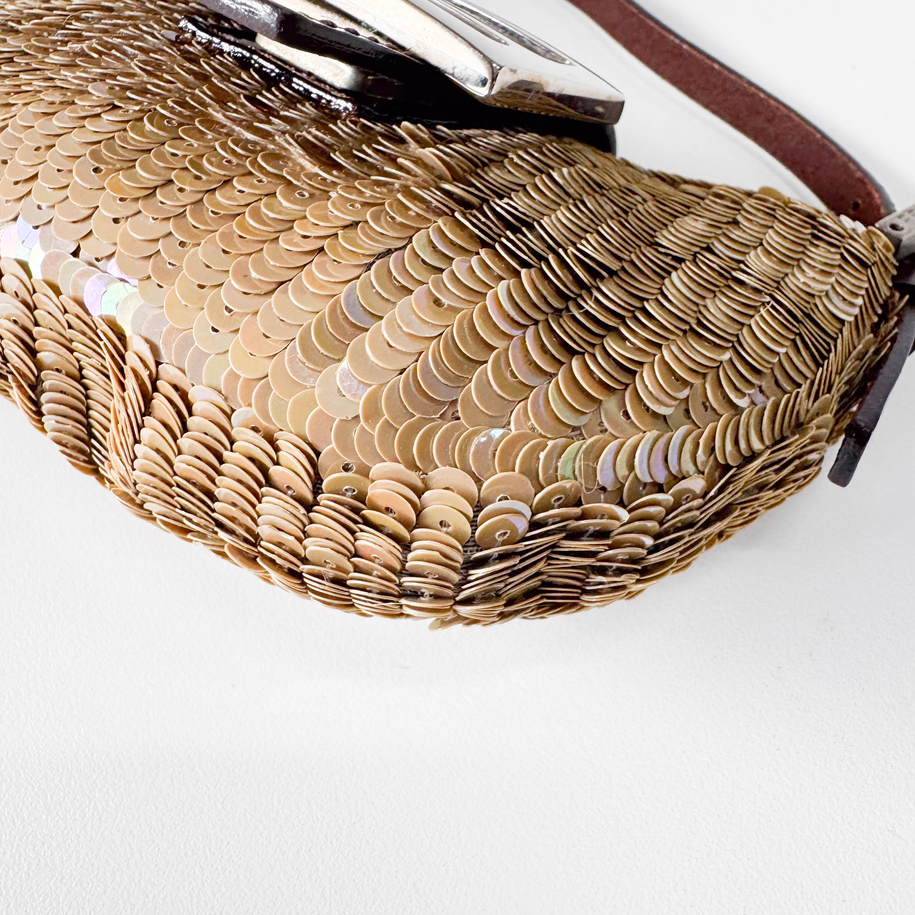 Sparkle Gold Sequin Mini Croissant Bag