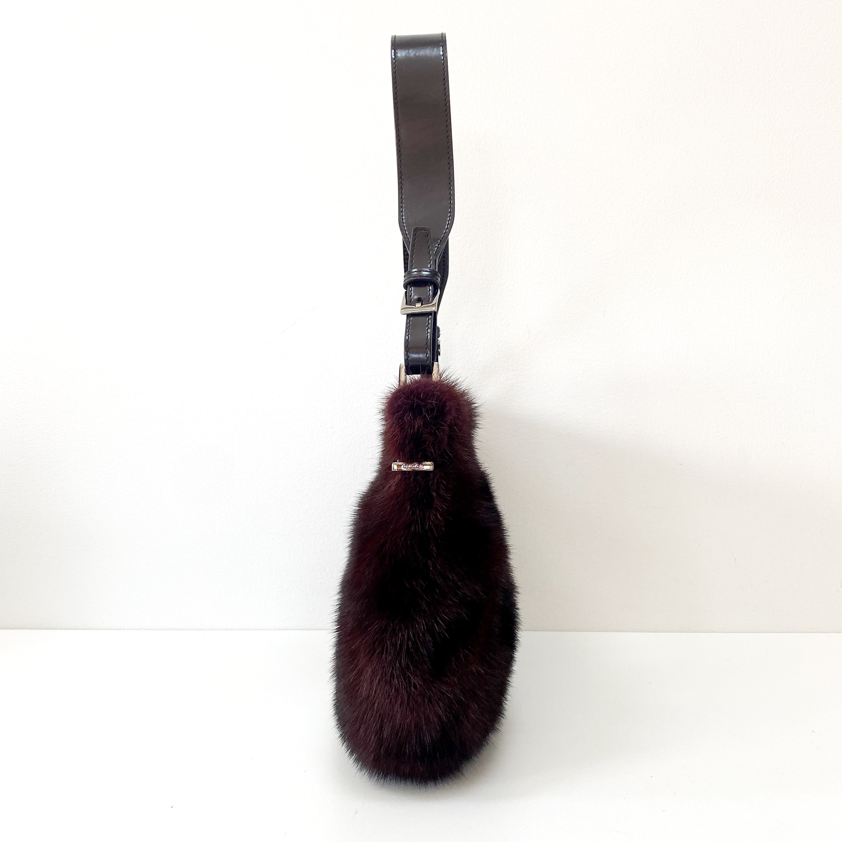 Red Mink Fur Shoulder Bag