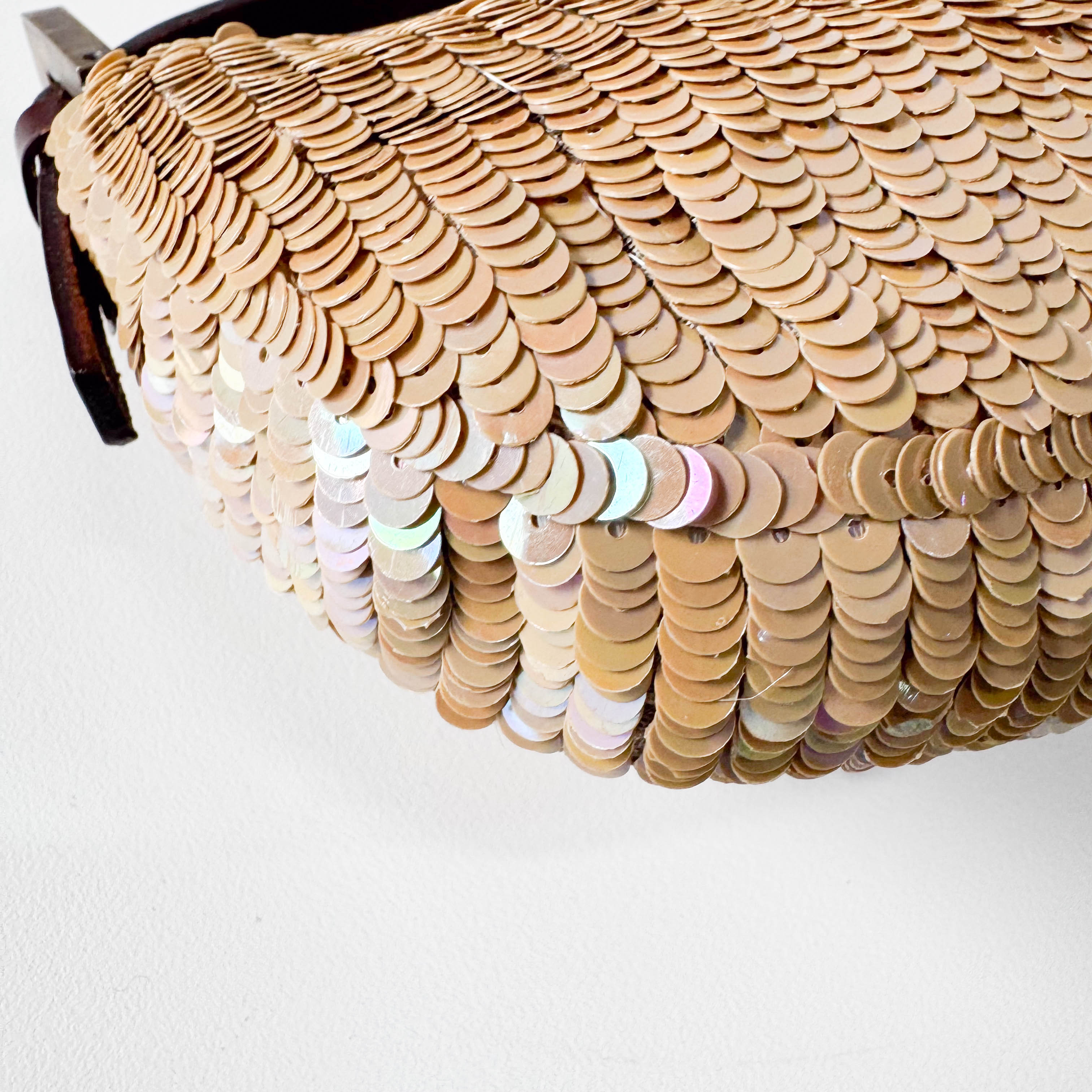 Sparkle Gold Sequin Mini Croissant Bag