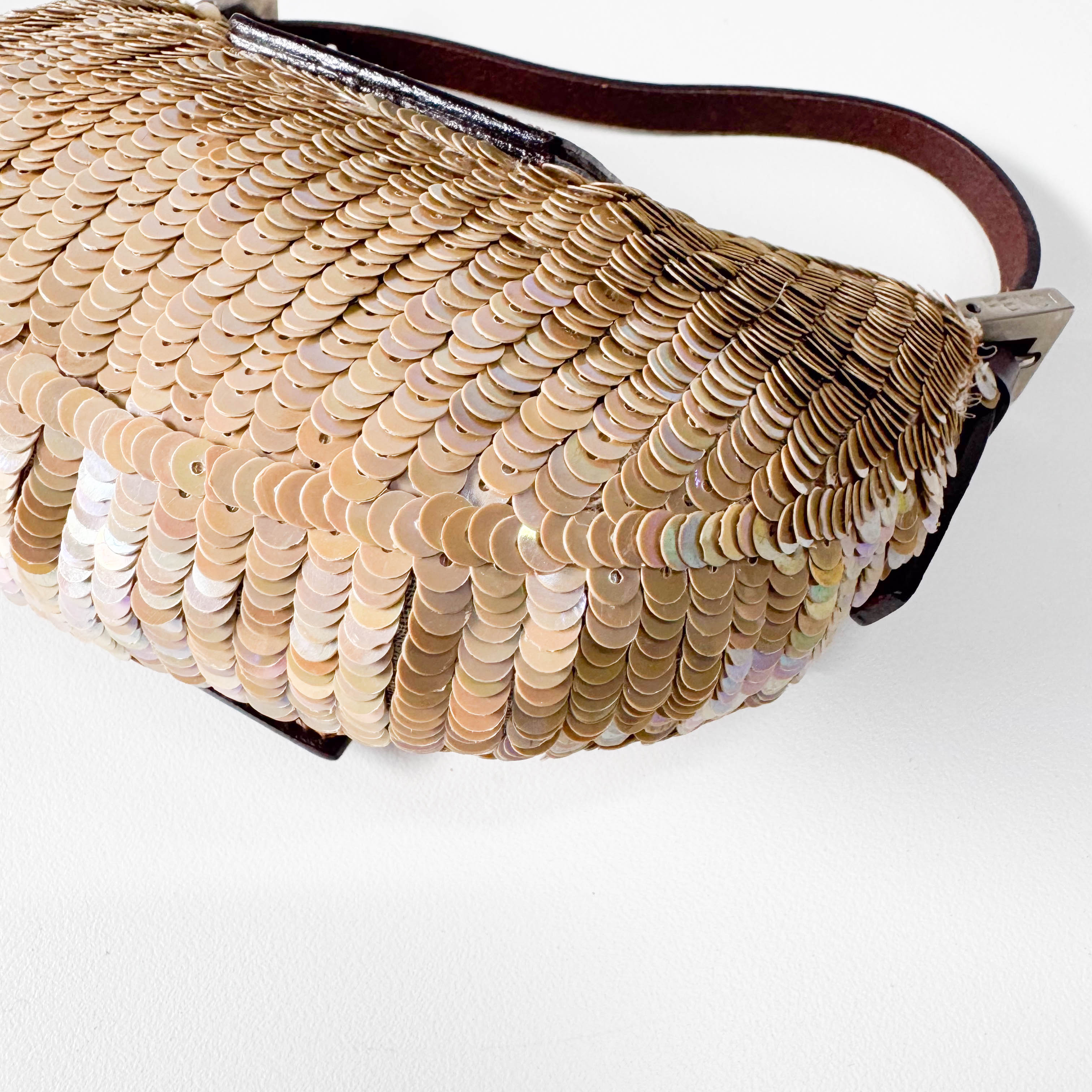 Sparkle Gold Sequin Mini Croissant Bag