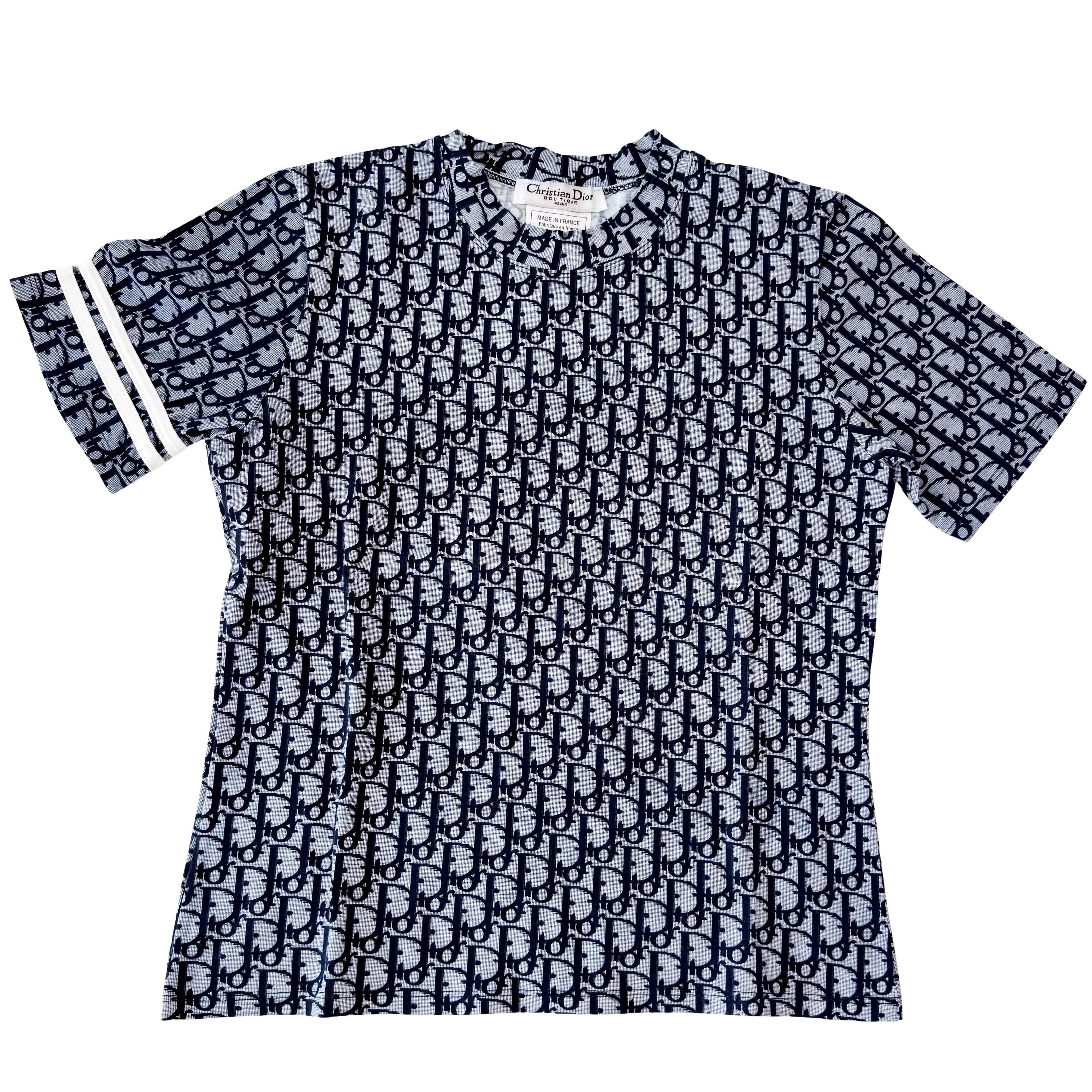 Oblique Size 12 Navy Cotton T-Shirt