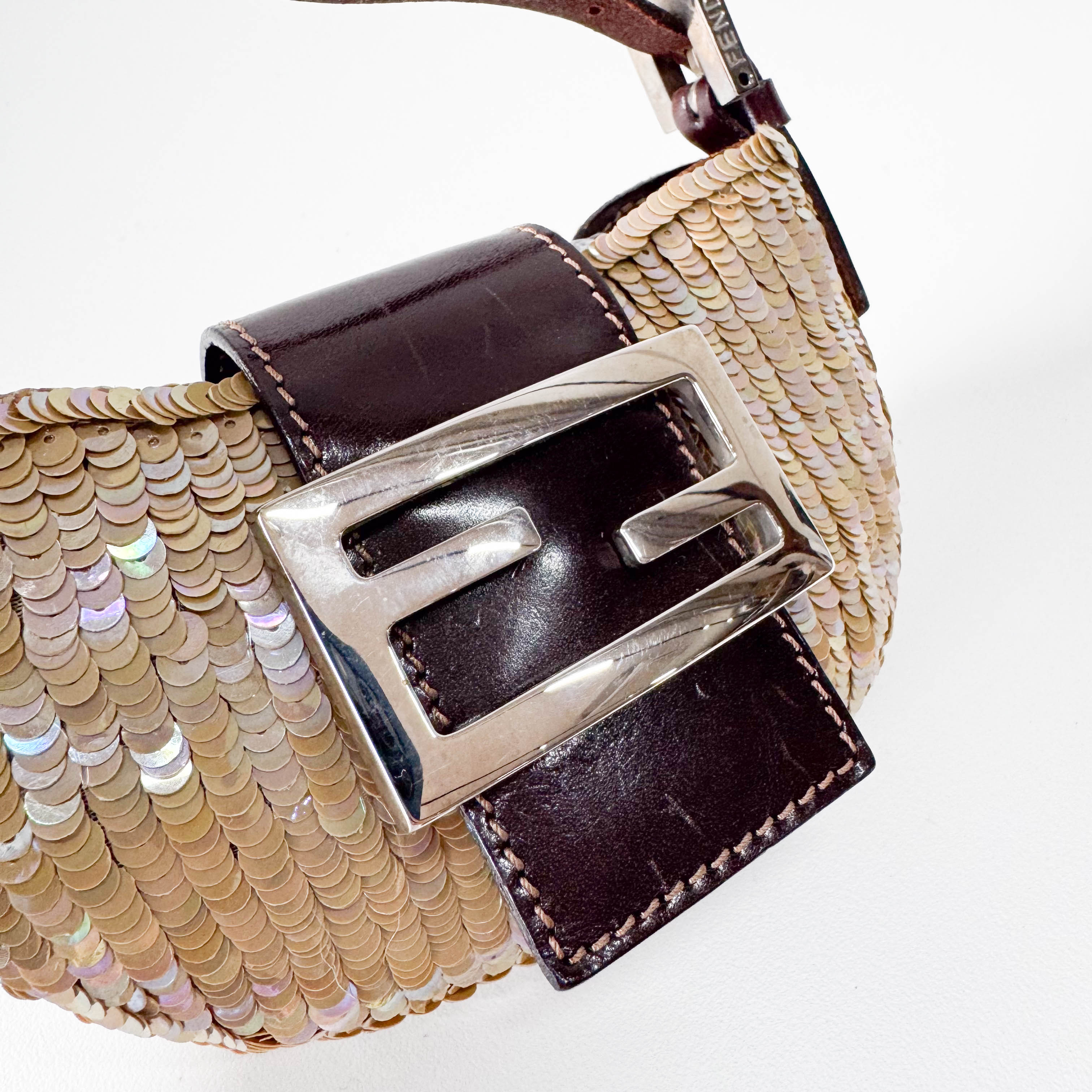 Sparkle Gold Sequin Mini Croissant Bag