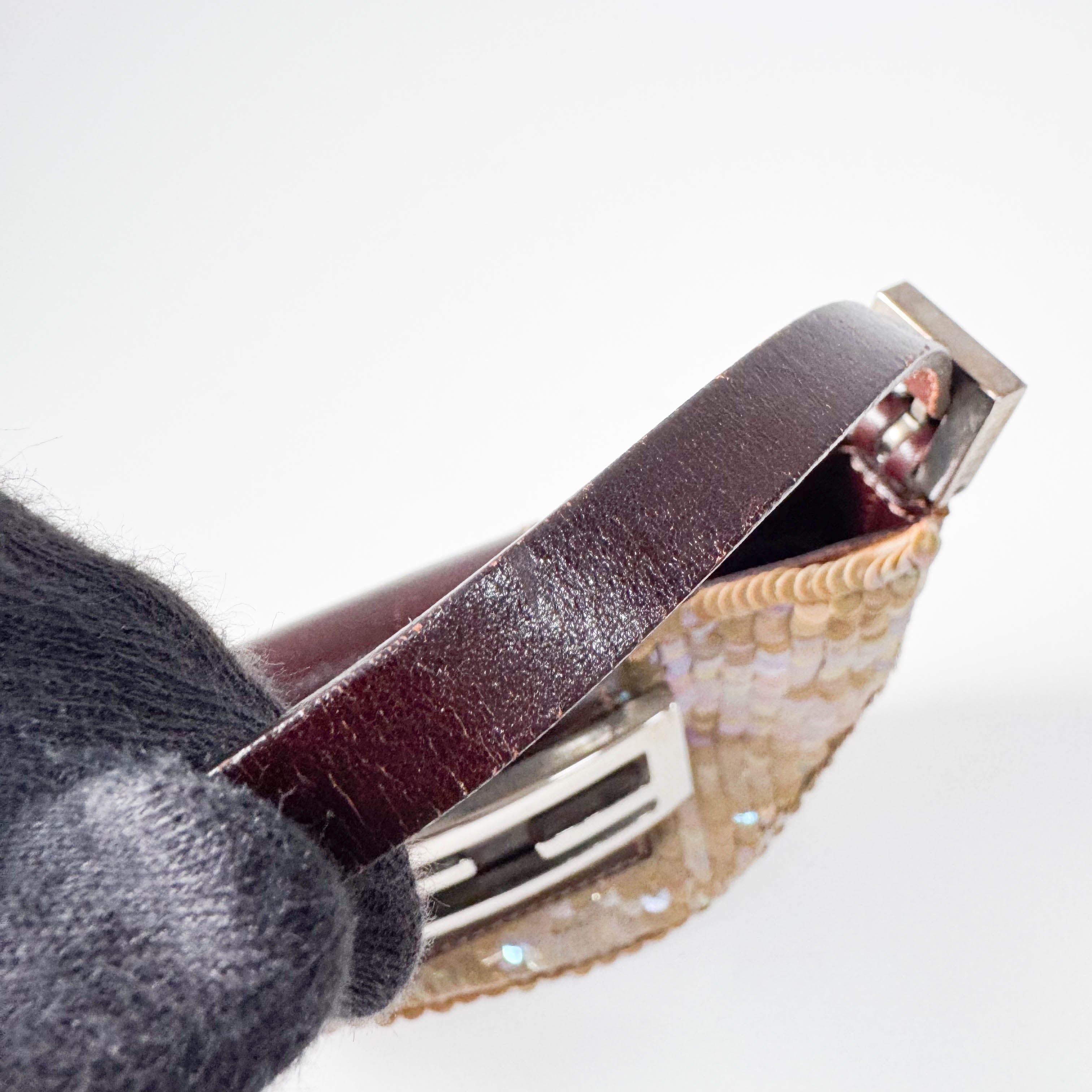 Sparkle Gold Sequin Mini Croissant Bag