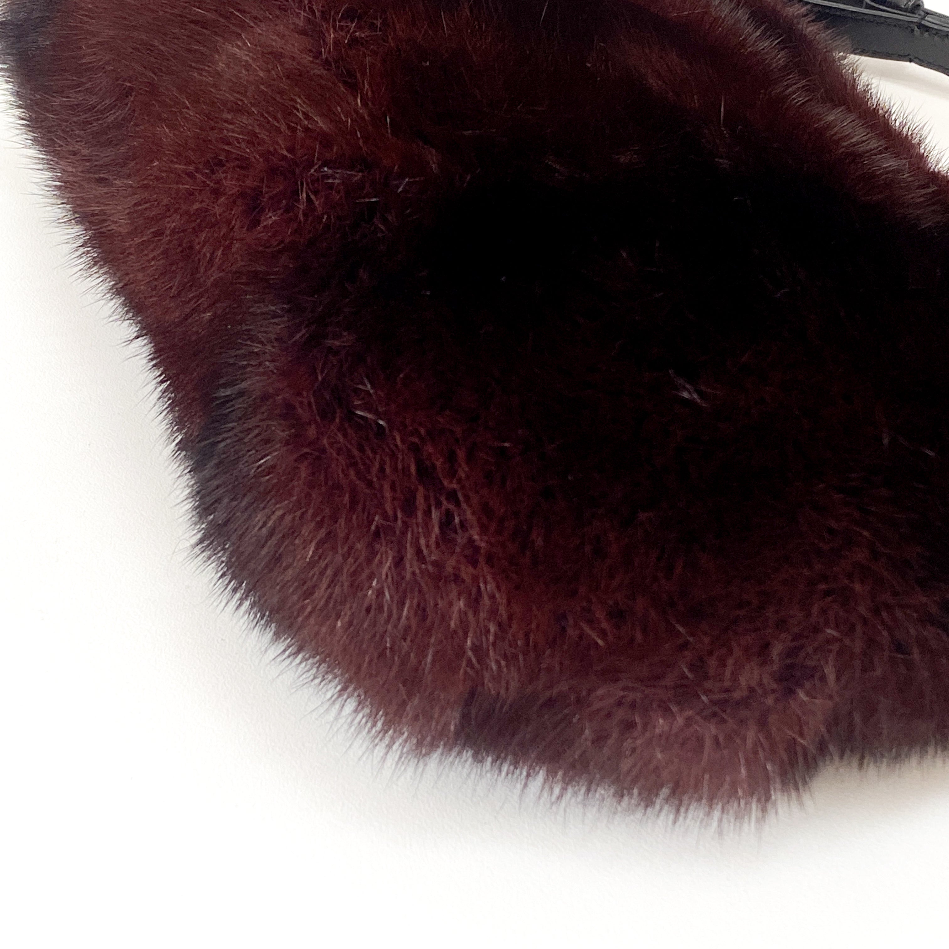 Red Mink Fur Shoulder Bag