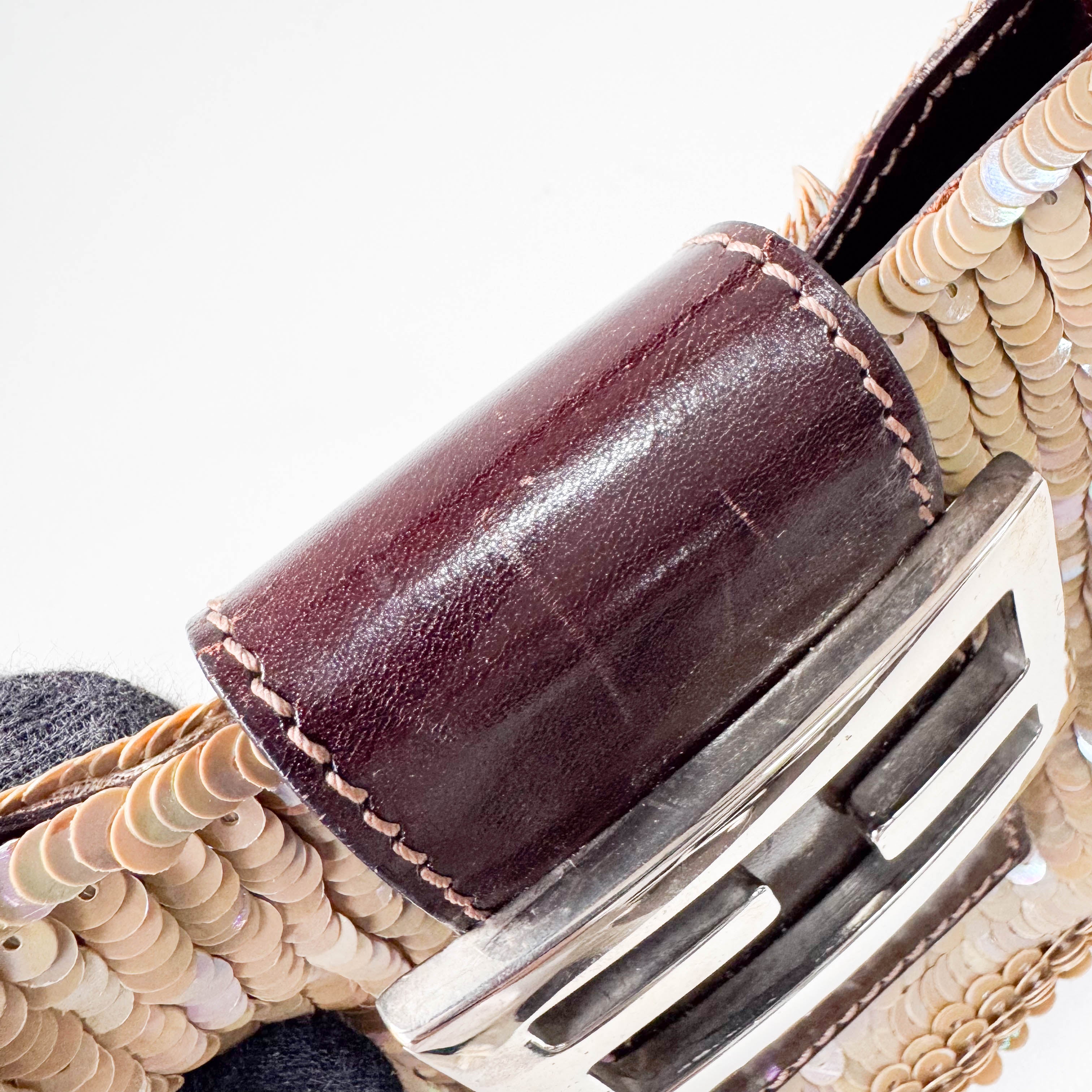 Sparkle Gold Sequin Mini Croissant Bag