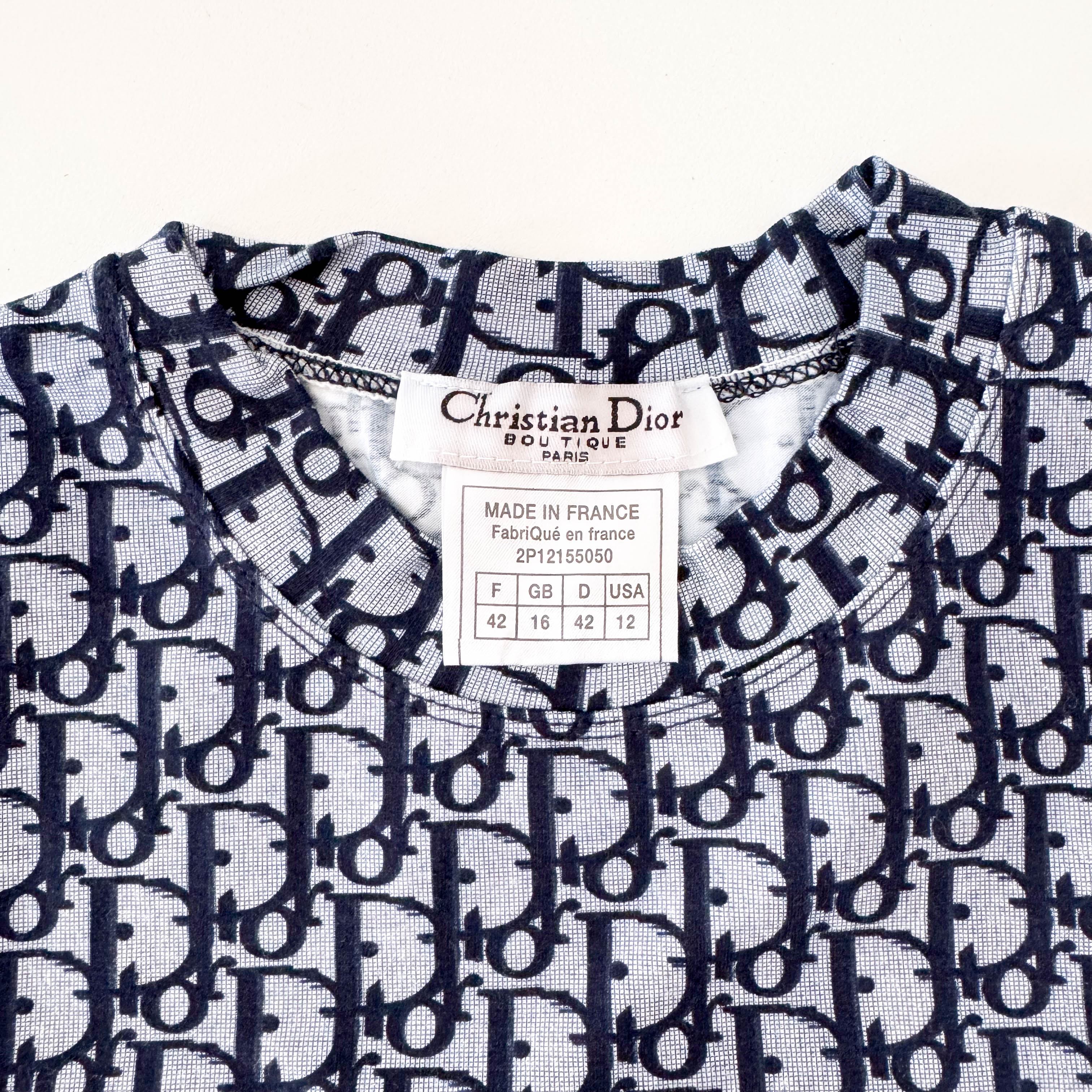 Oblique Size 12 Navy Cotton T-Shirt