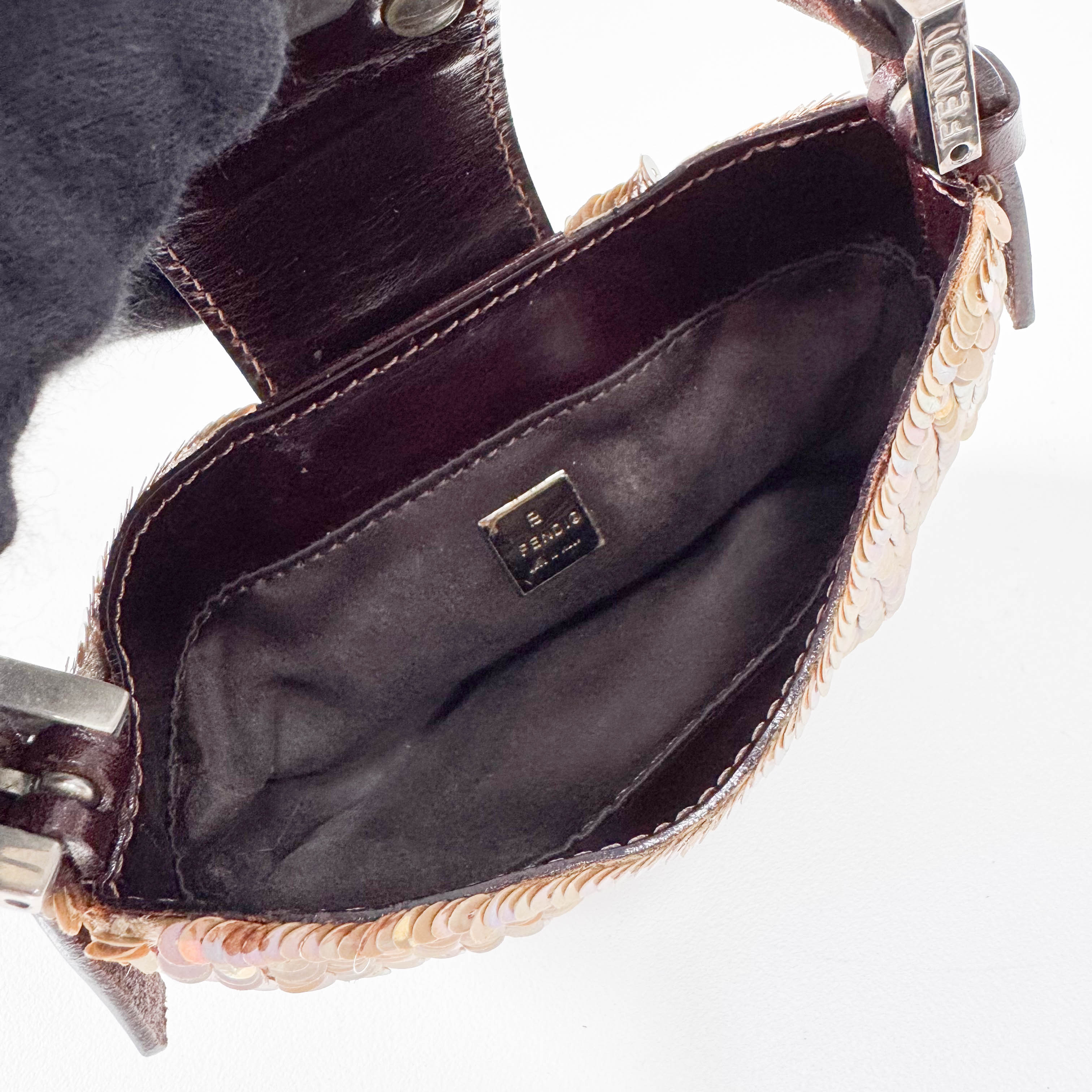 Sparkle Gold Sequin Mini Croissant Bag