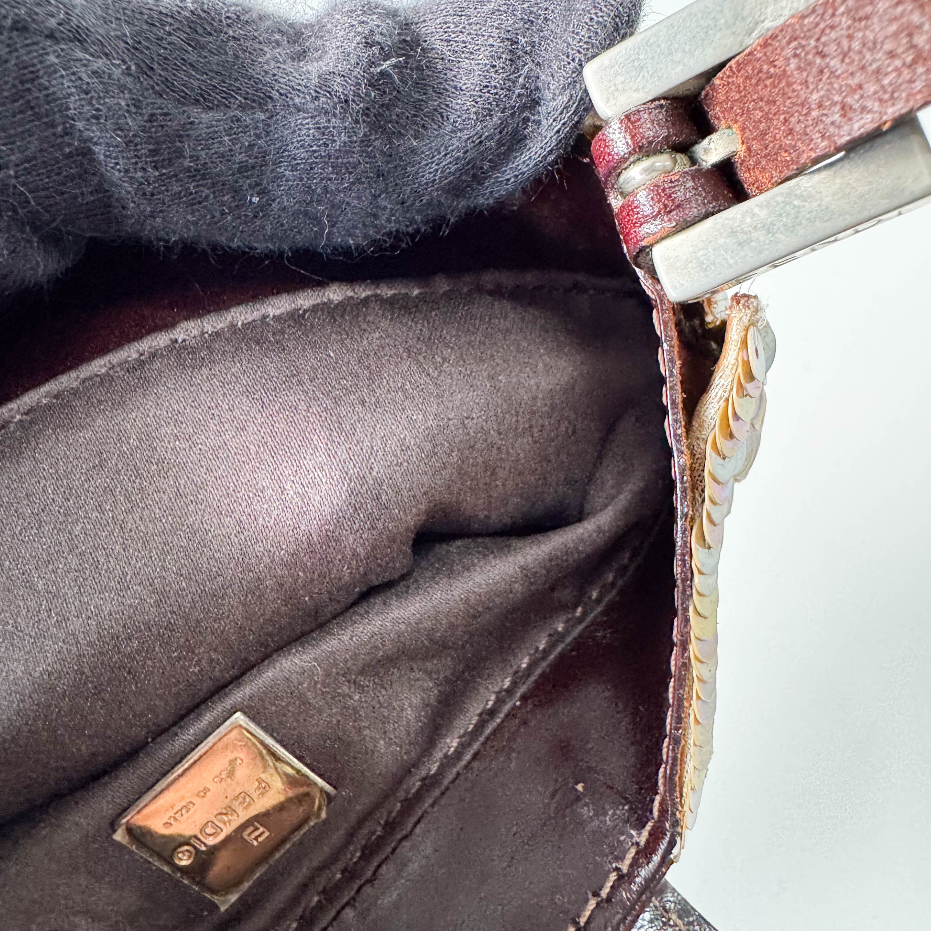 Sparkle Gold Sequin Mini Croissant Bag