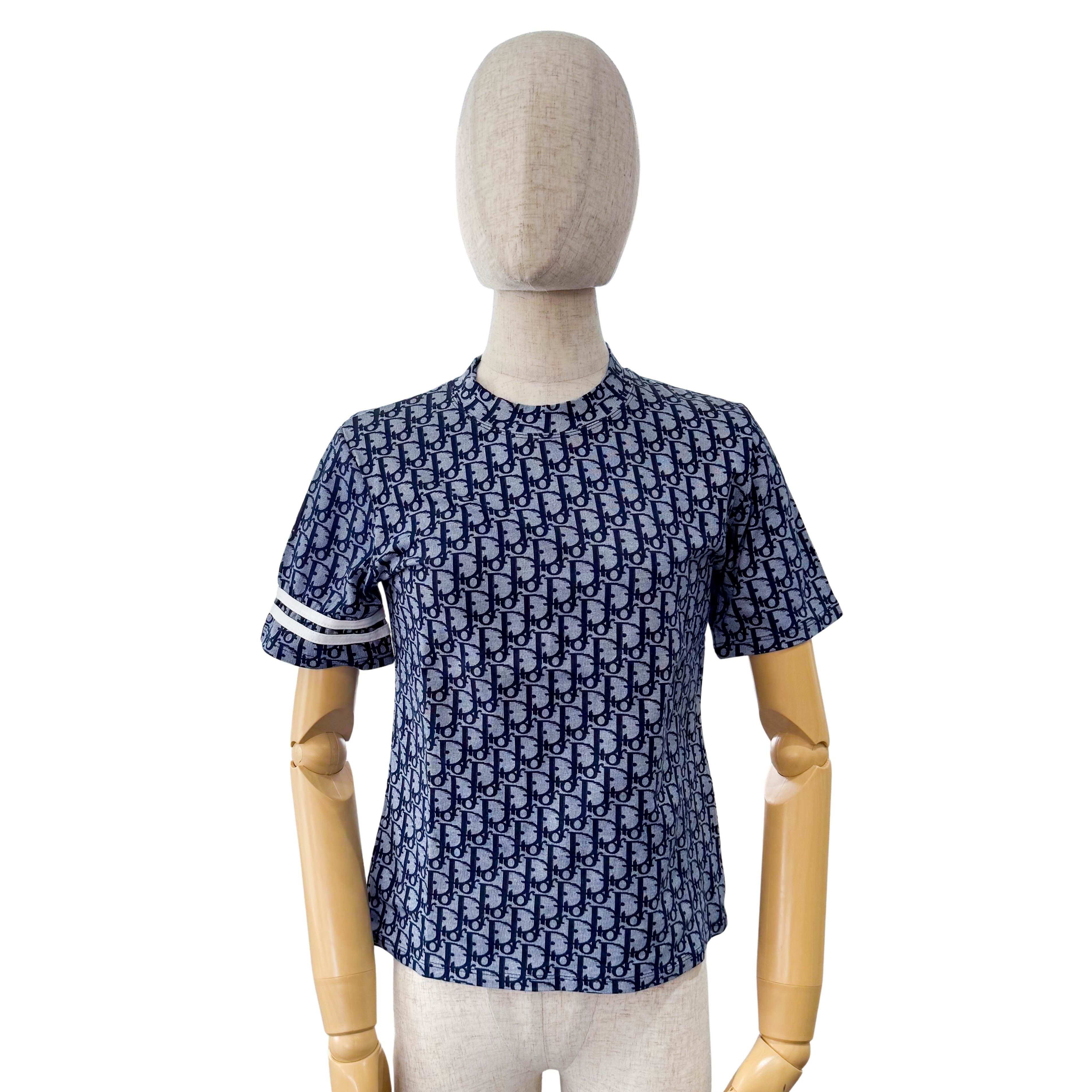 Oblique Size 12 Navy Cotton T-Shirt