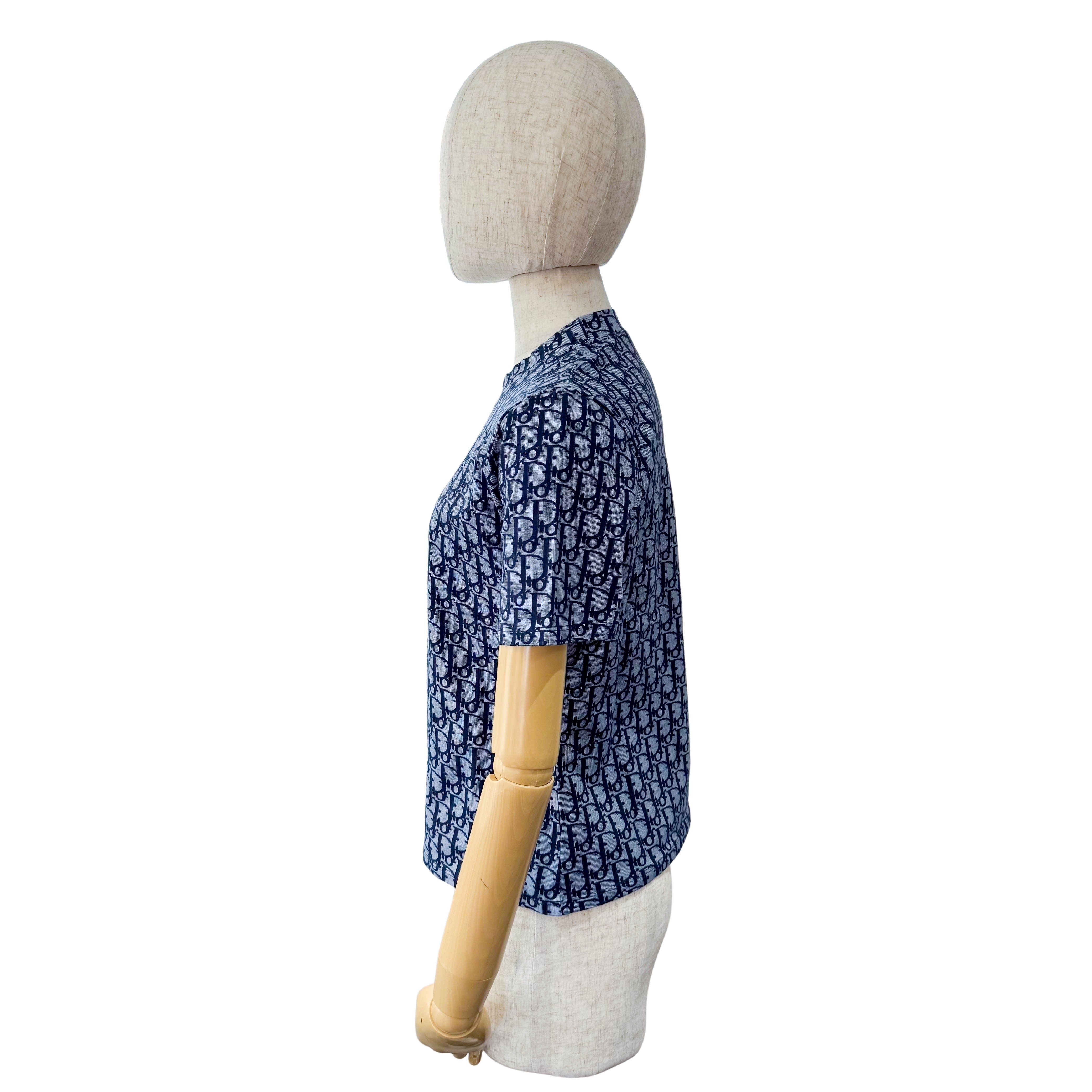 Oblique Size 12 Navy Cotton T-Shirt