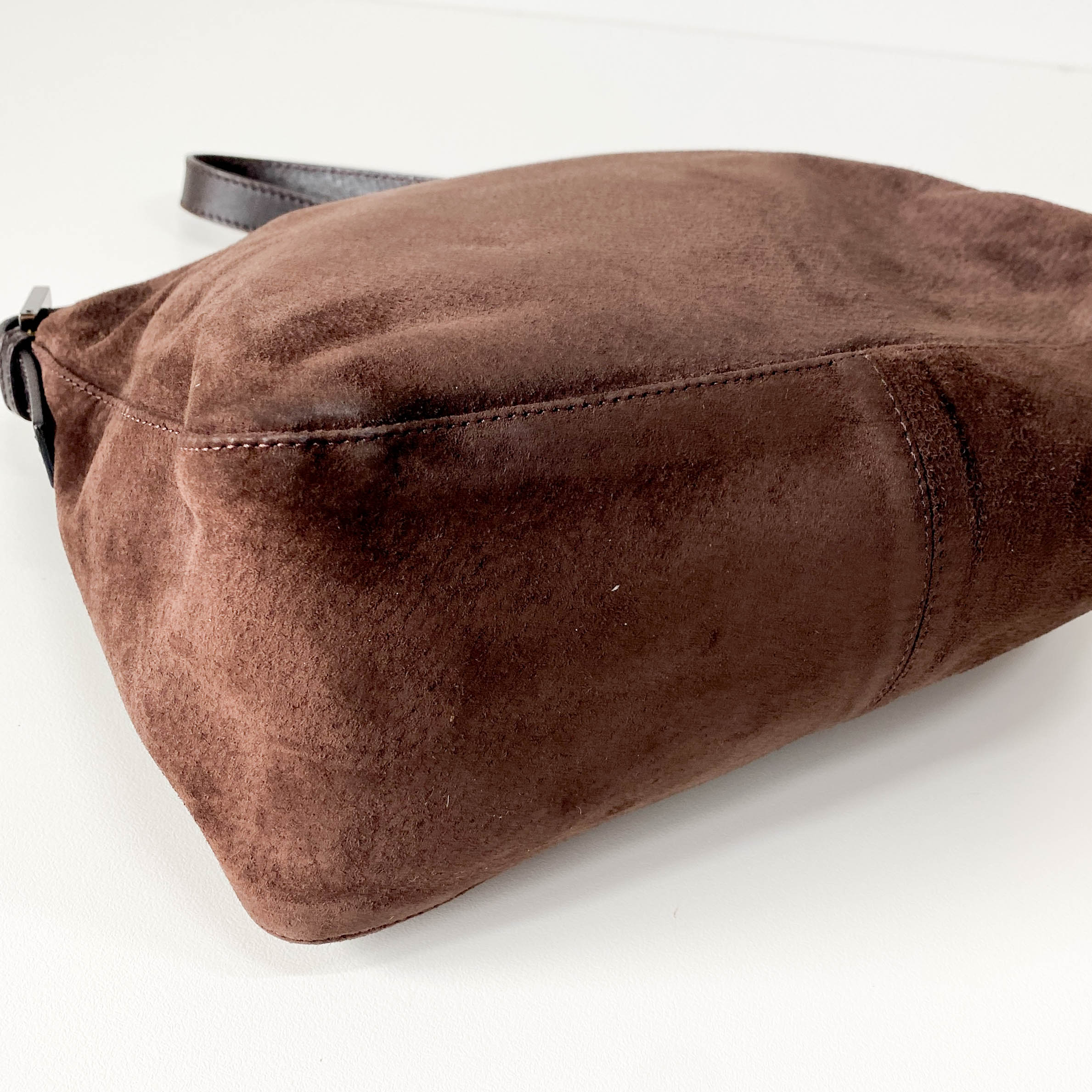 Mamma Baguette Suede Brown Shoulder Bag