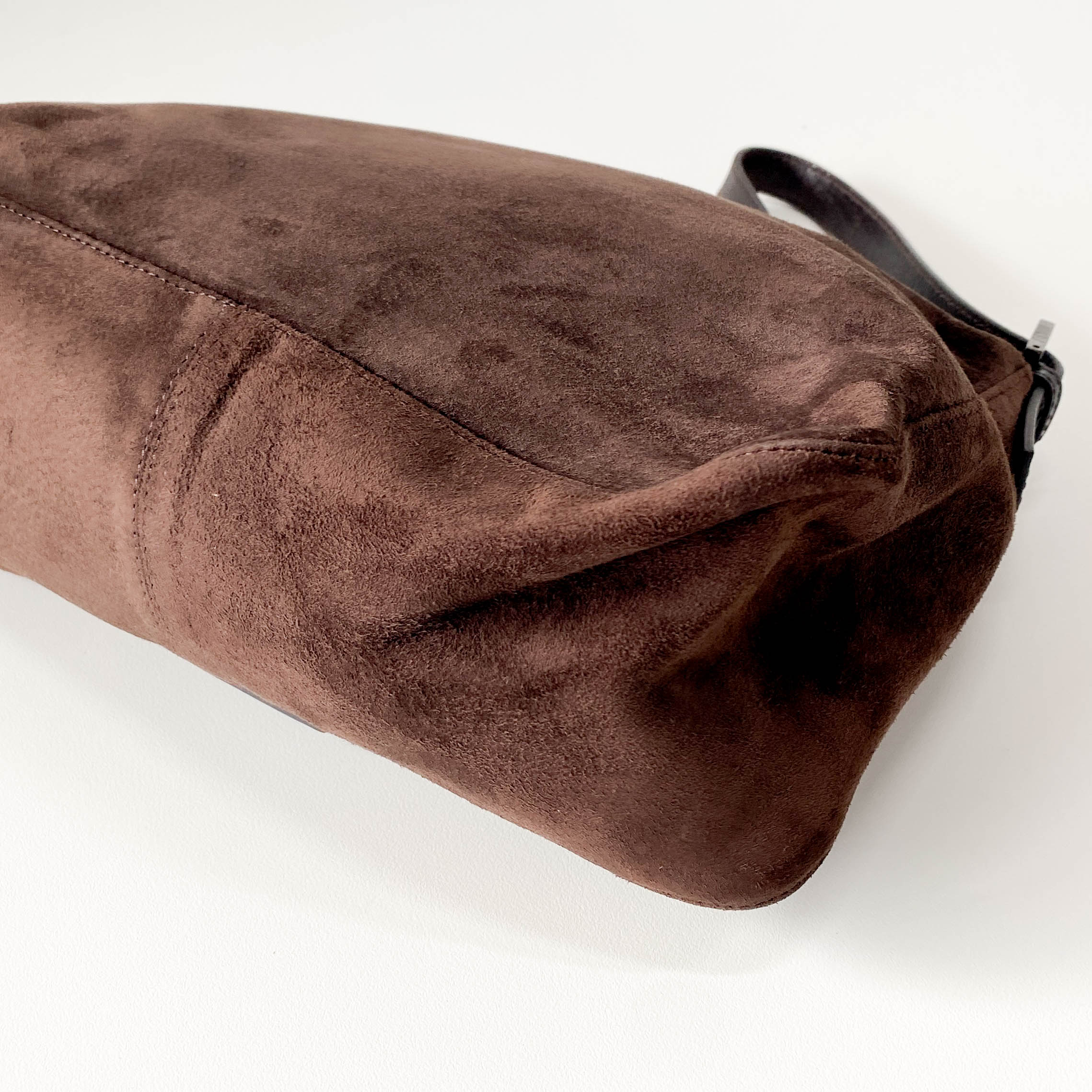 Mamma Baguette Suede Brown Shoulder Bag