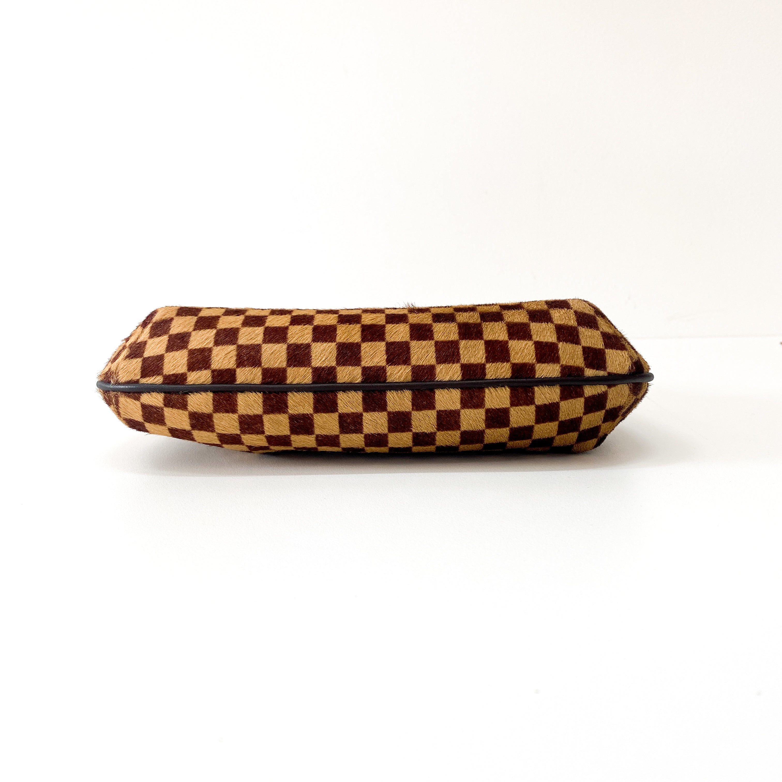 Brown Damier Pony Hair Handbag