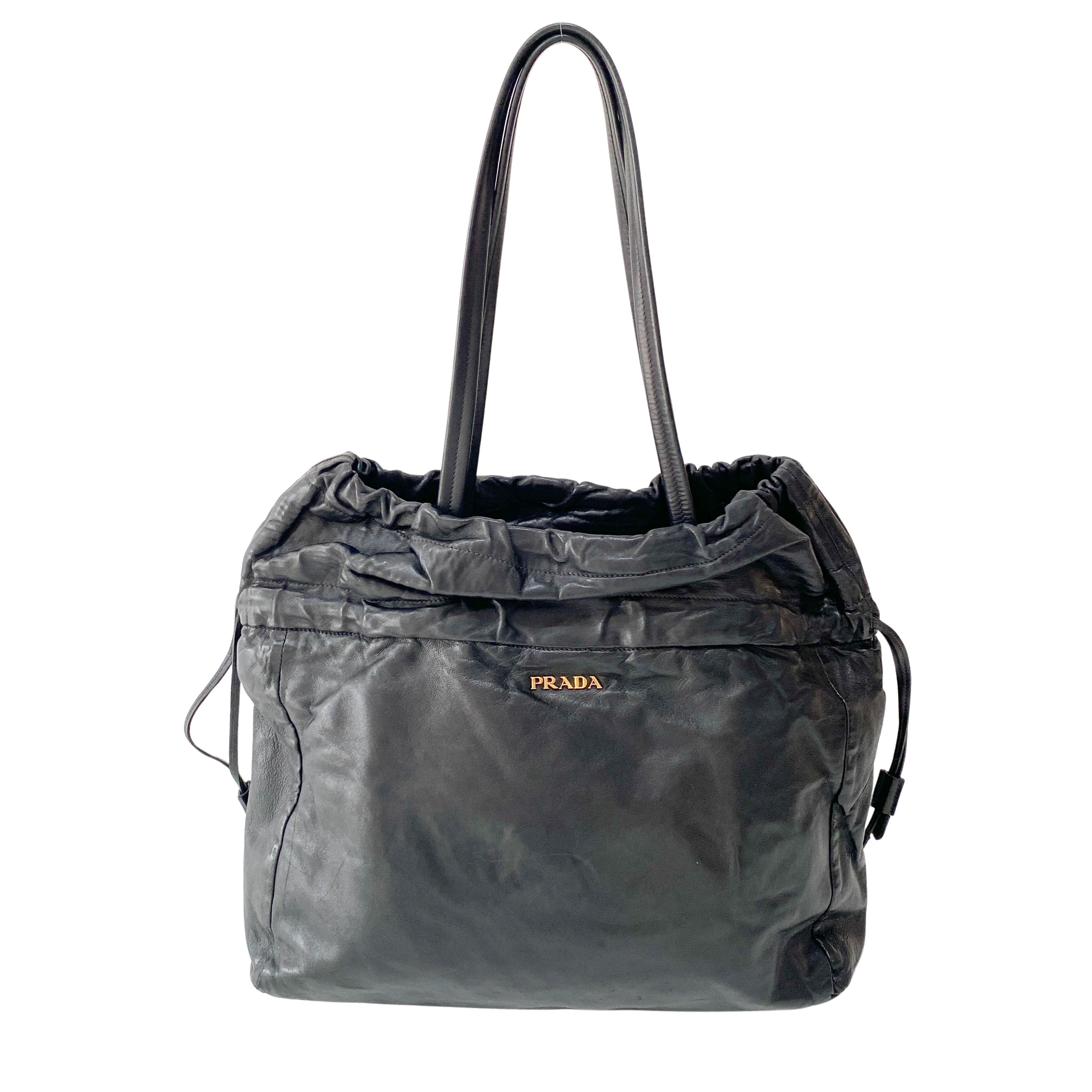 Black Leather Tote Bag