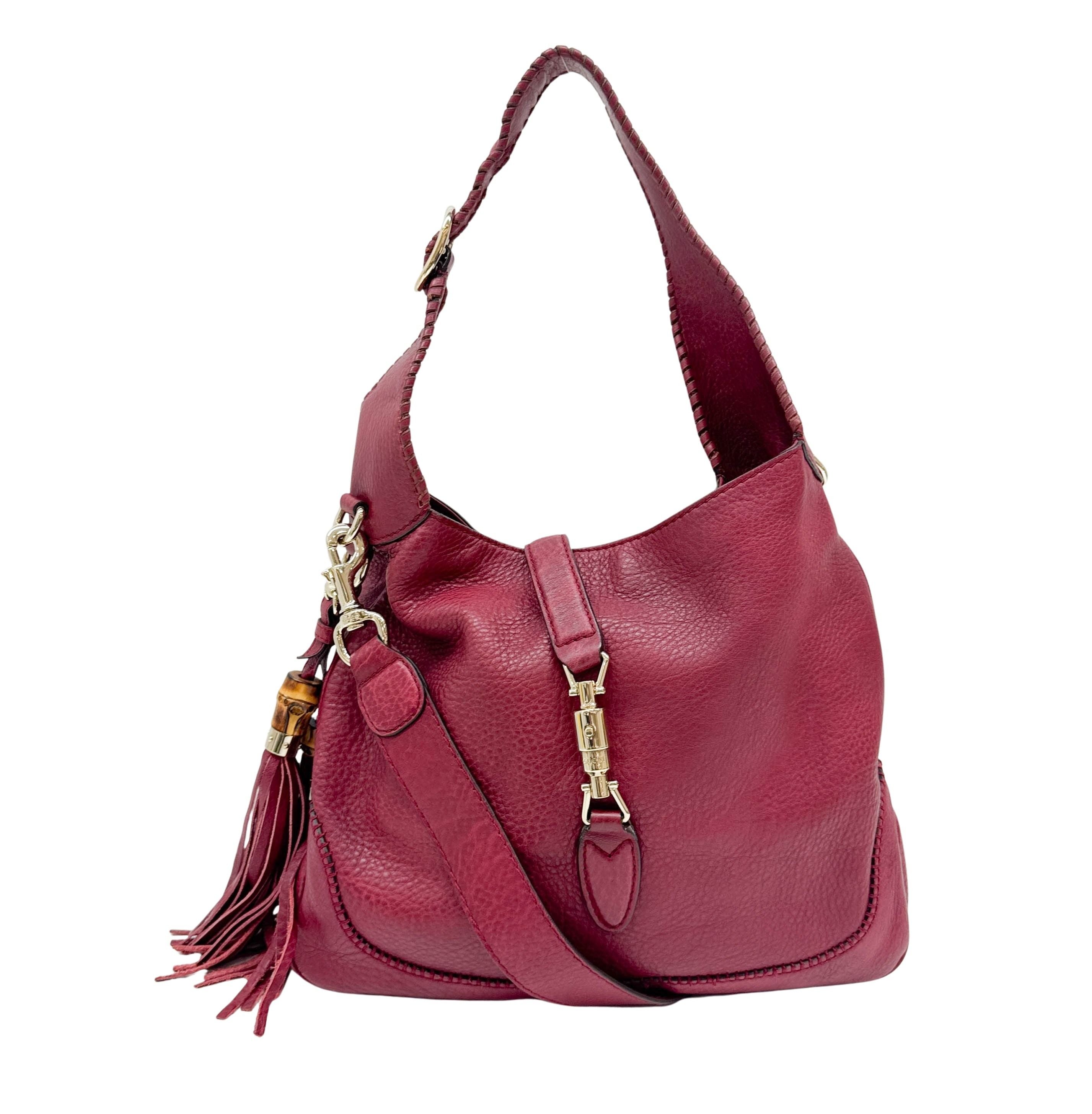New Jackie Cherry Leather Two Way Bag
